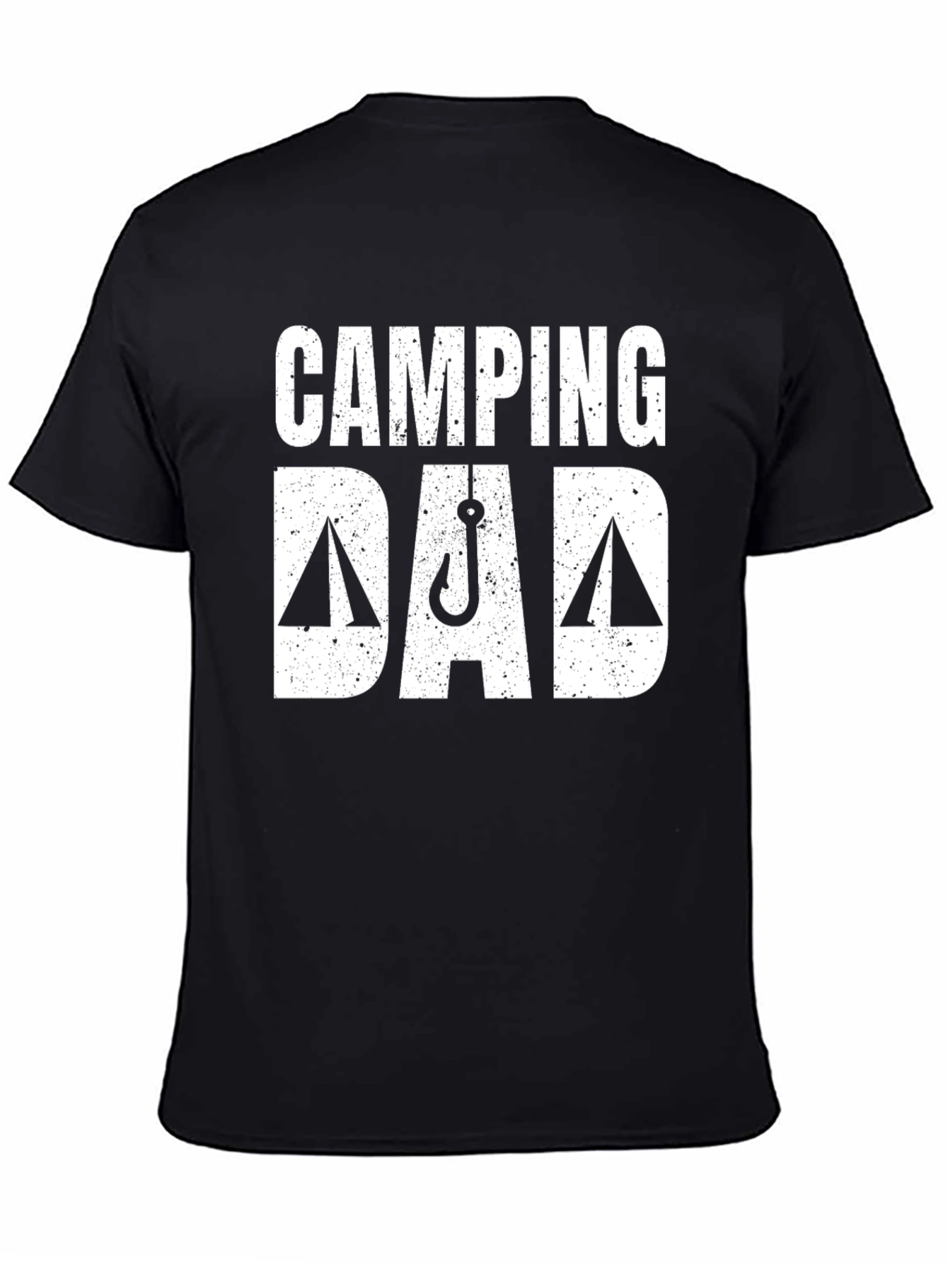 Black Camping Dad T-Shirt | Fishing Hook Tee view 4