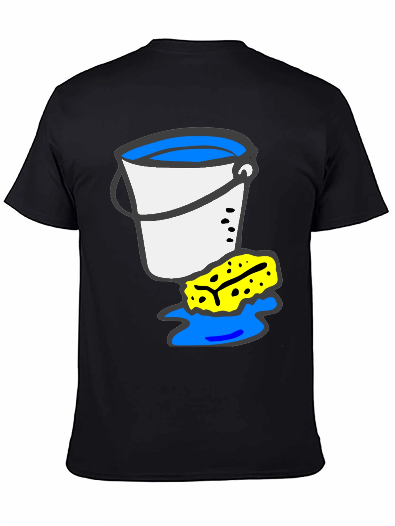Black Bucket and Sponge Graphic Tee - Cleaning Crew Shirt view 4