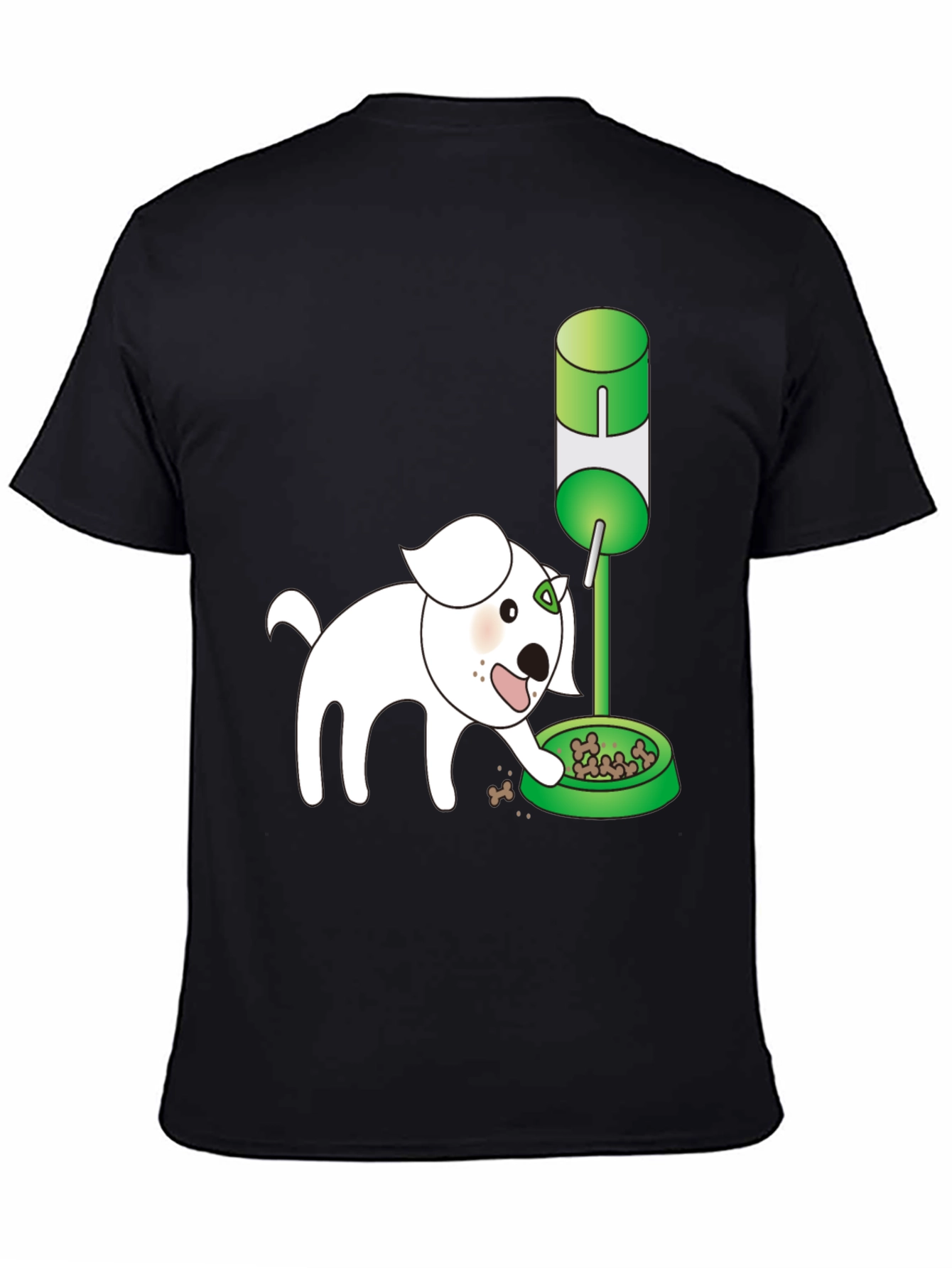 Black Dog Cartoon Graphic T-Shirt view 4