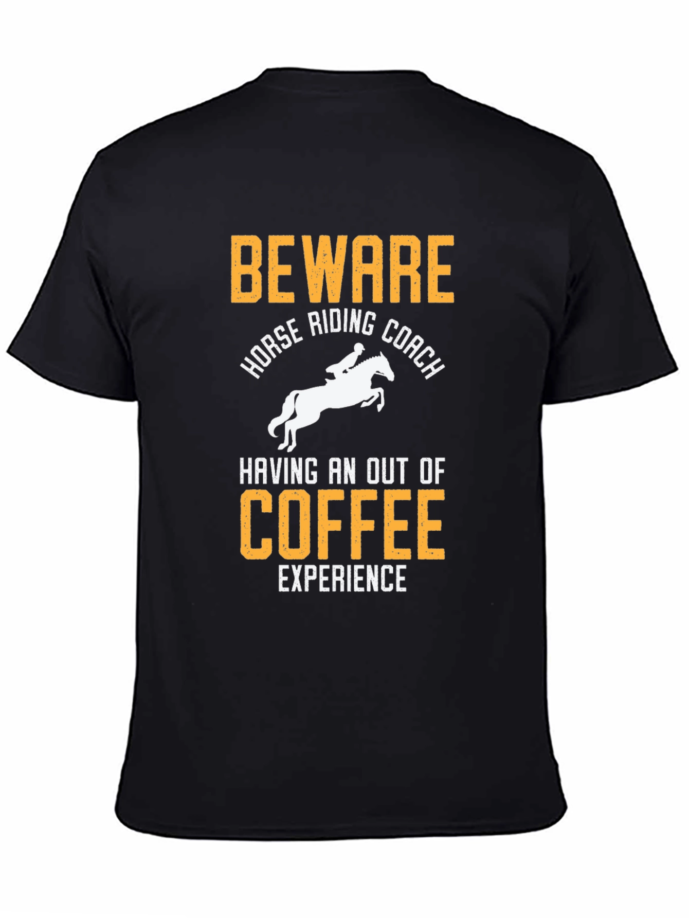 Black Beware Horse Riding Coach T-Shirt view 4