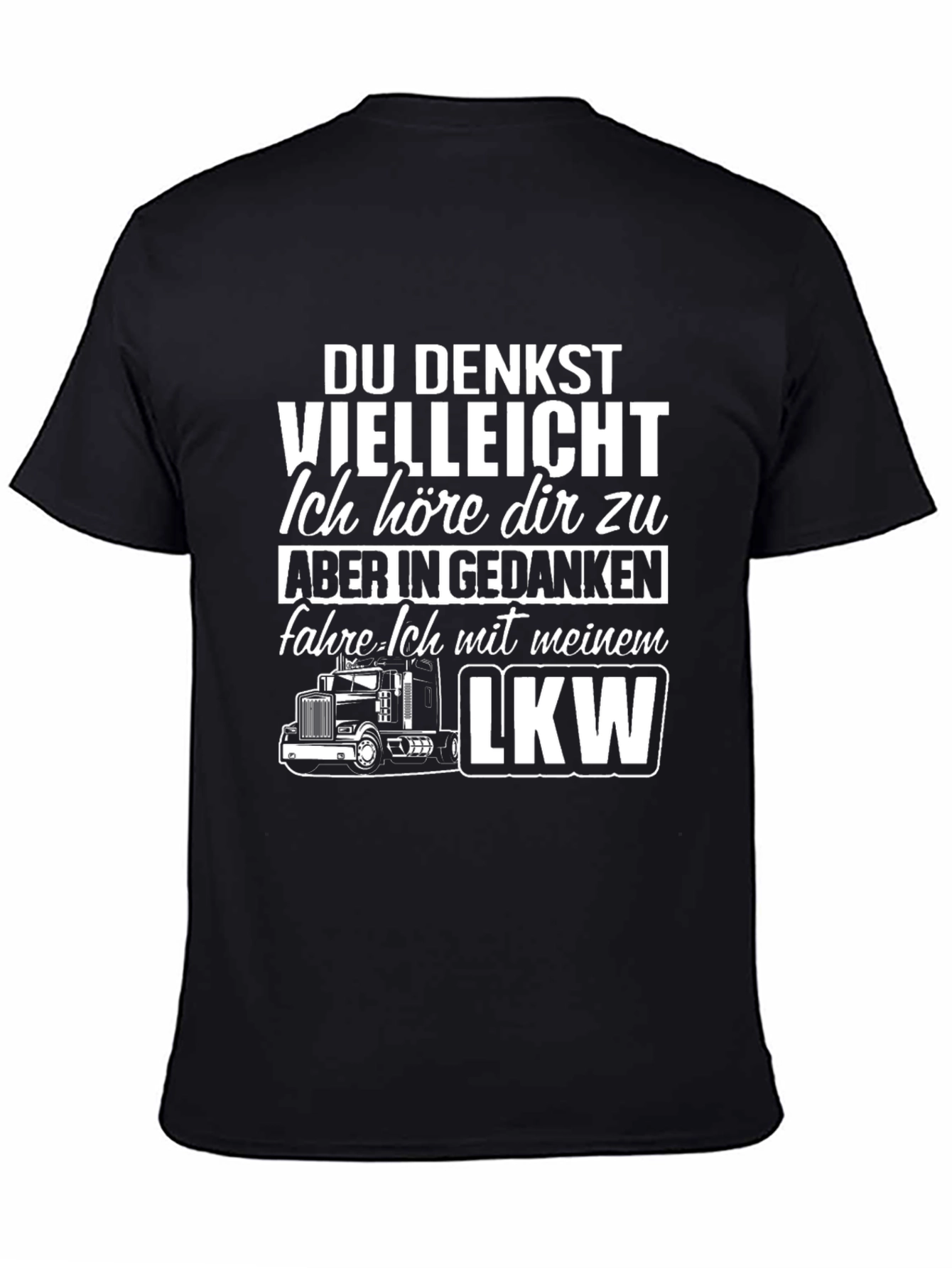 Black Trucker T-Shirt - "LKW" Design view 4