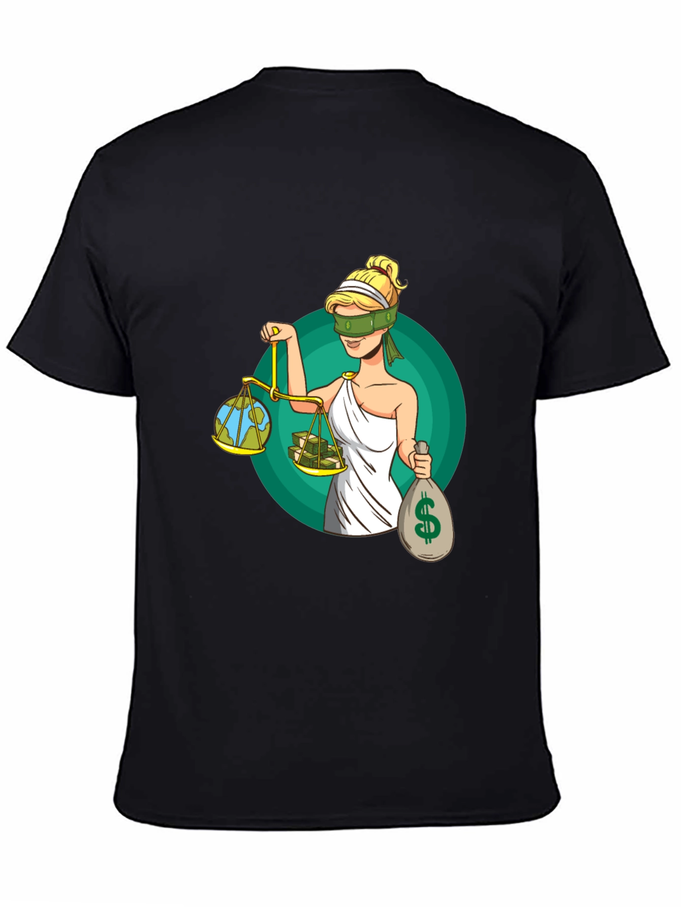 Black Justice T-Shirt - Balance of Earth and Money view 4