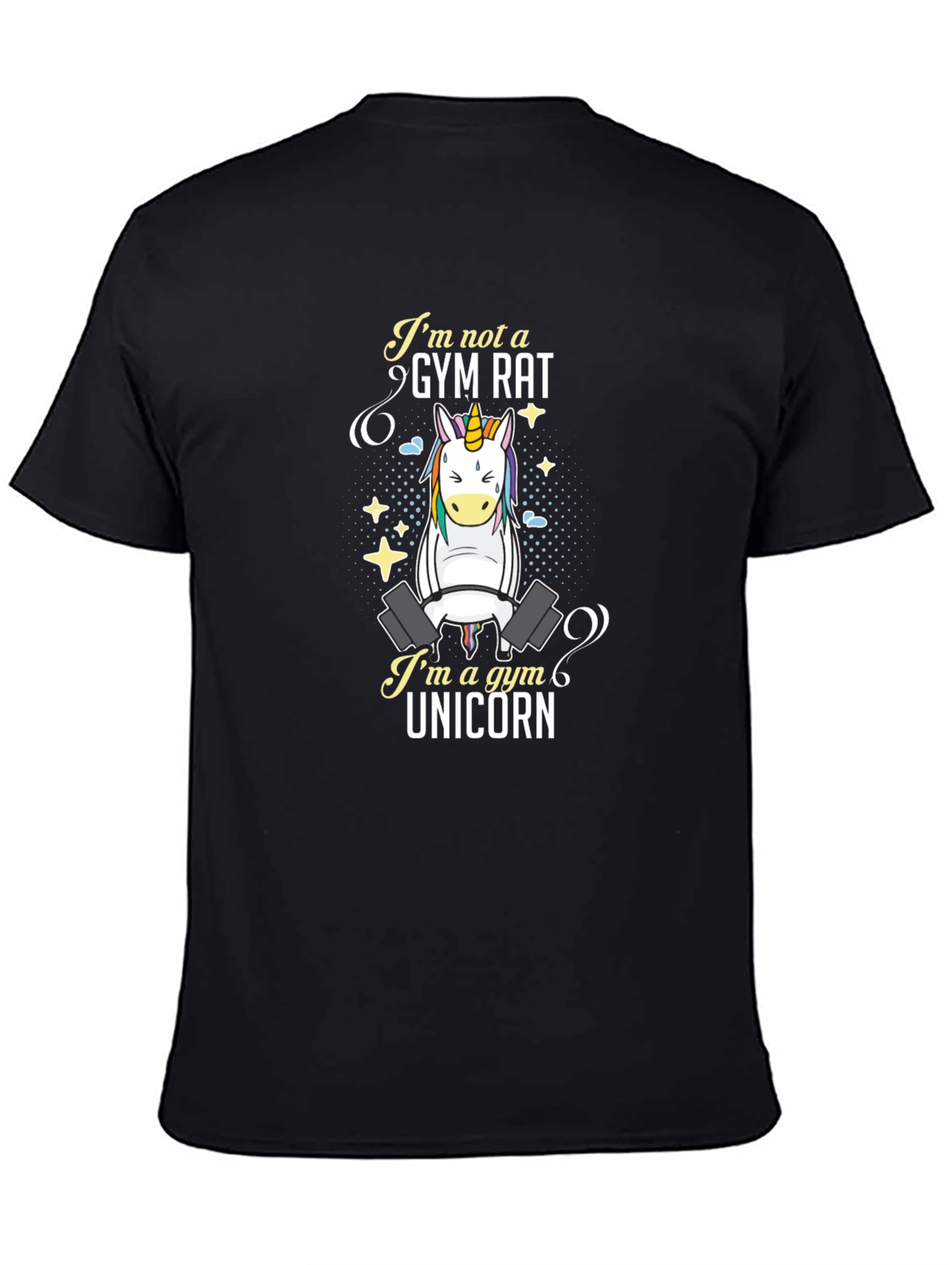 Black Gym Unicorn Graphic T-Shirt - Black view 4