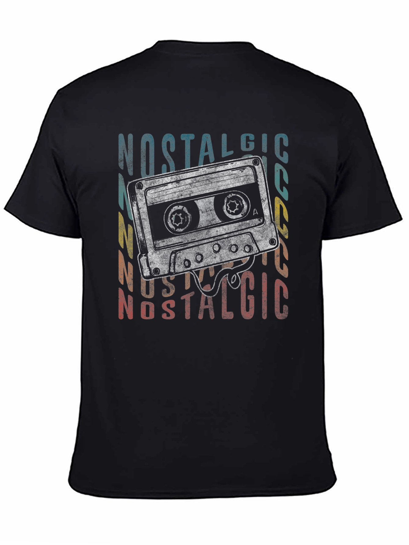 Black Vintage Cassette Tape Nostalgic T-Shirt view 4