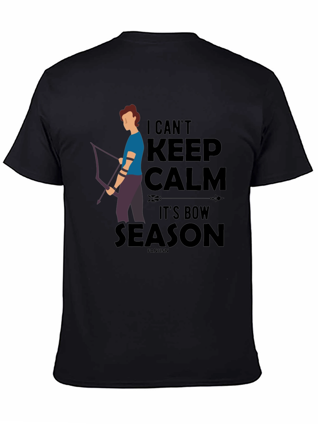 Black I Can't Keep Calm It's Bow Season T-Shirt view 4
