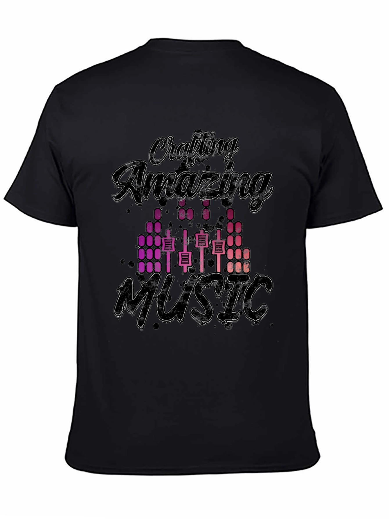 Black Crafting Amazing Music Graphic T-Shirt view 4