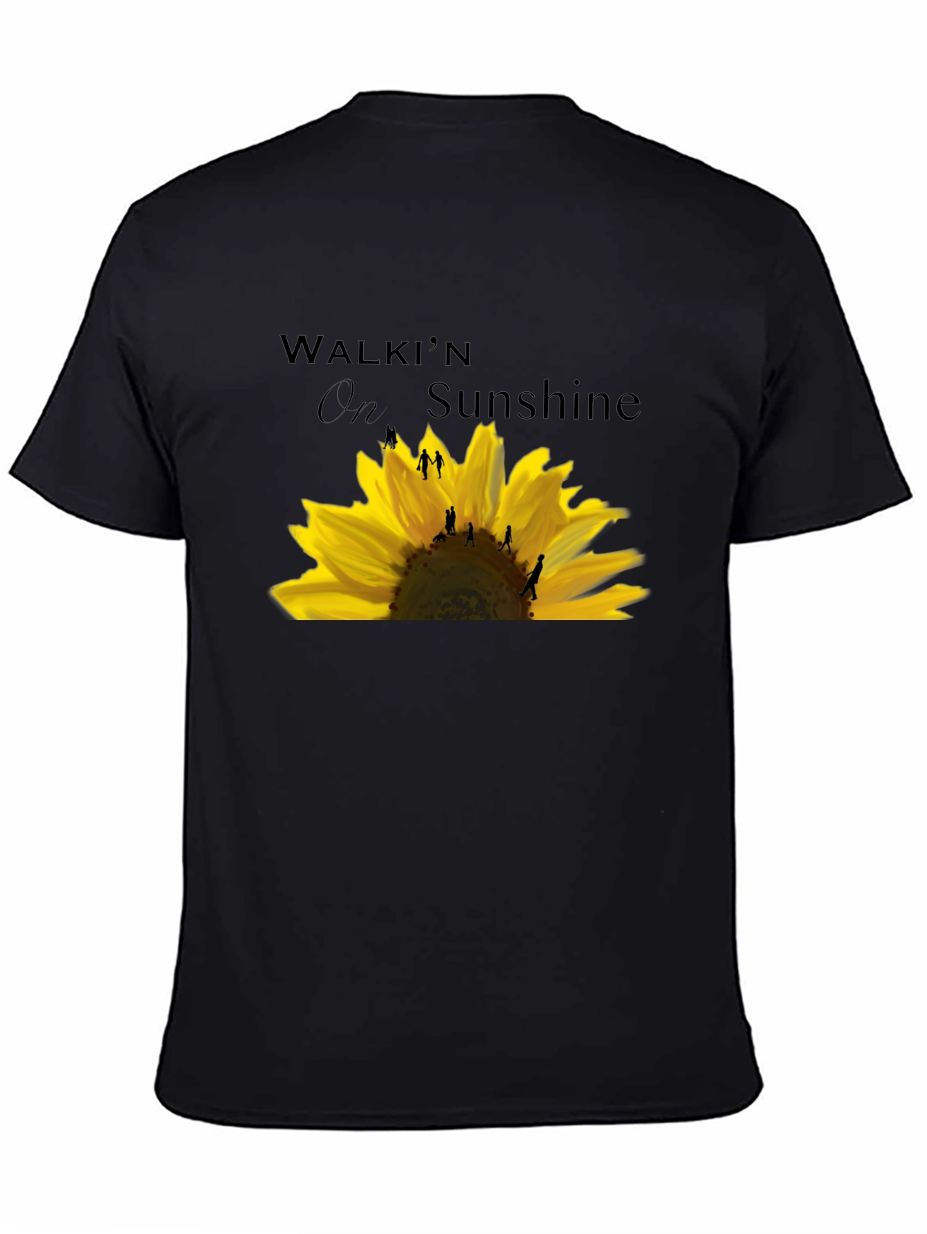 Black Walkin' on Sunshine Sunflower Graphic T-Shirt view 4