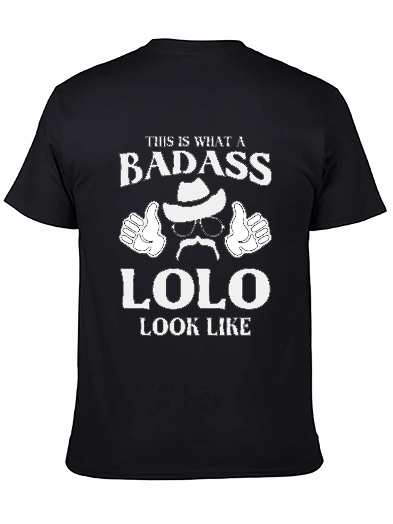Black Badass Lolo Graphic Tee - Funny Grandpa T-Shirt view 4