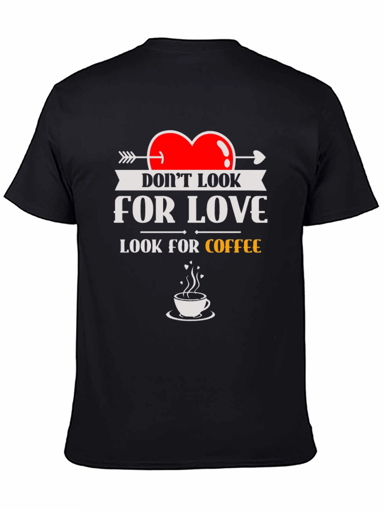 Black Look for Coffee T-Shirt - Funny Novelty Tee view 4