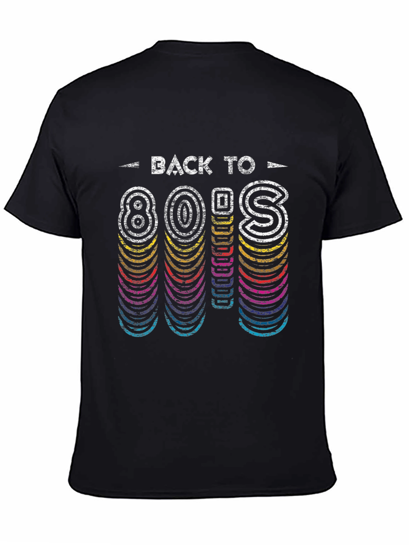 Black Back to 80's Retro Style Black T-Shirt view 4