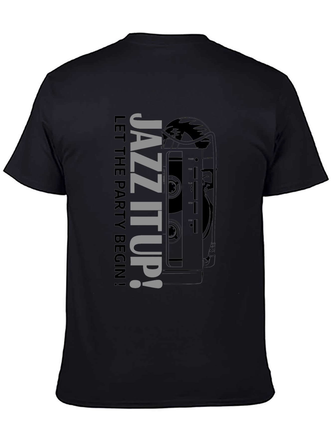 Black Jazz It Up! Graphic Print Crew Neck T-Shirt view 4