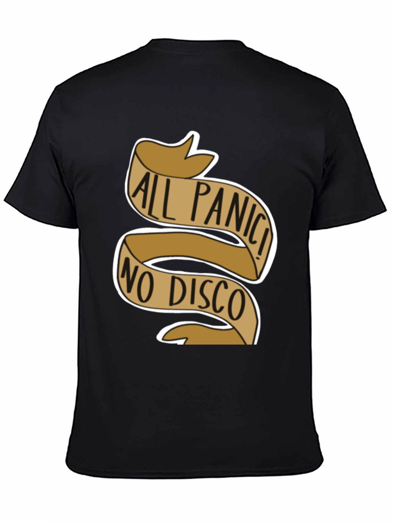Black All Panic No Disco Graphic T-Shirt view 4