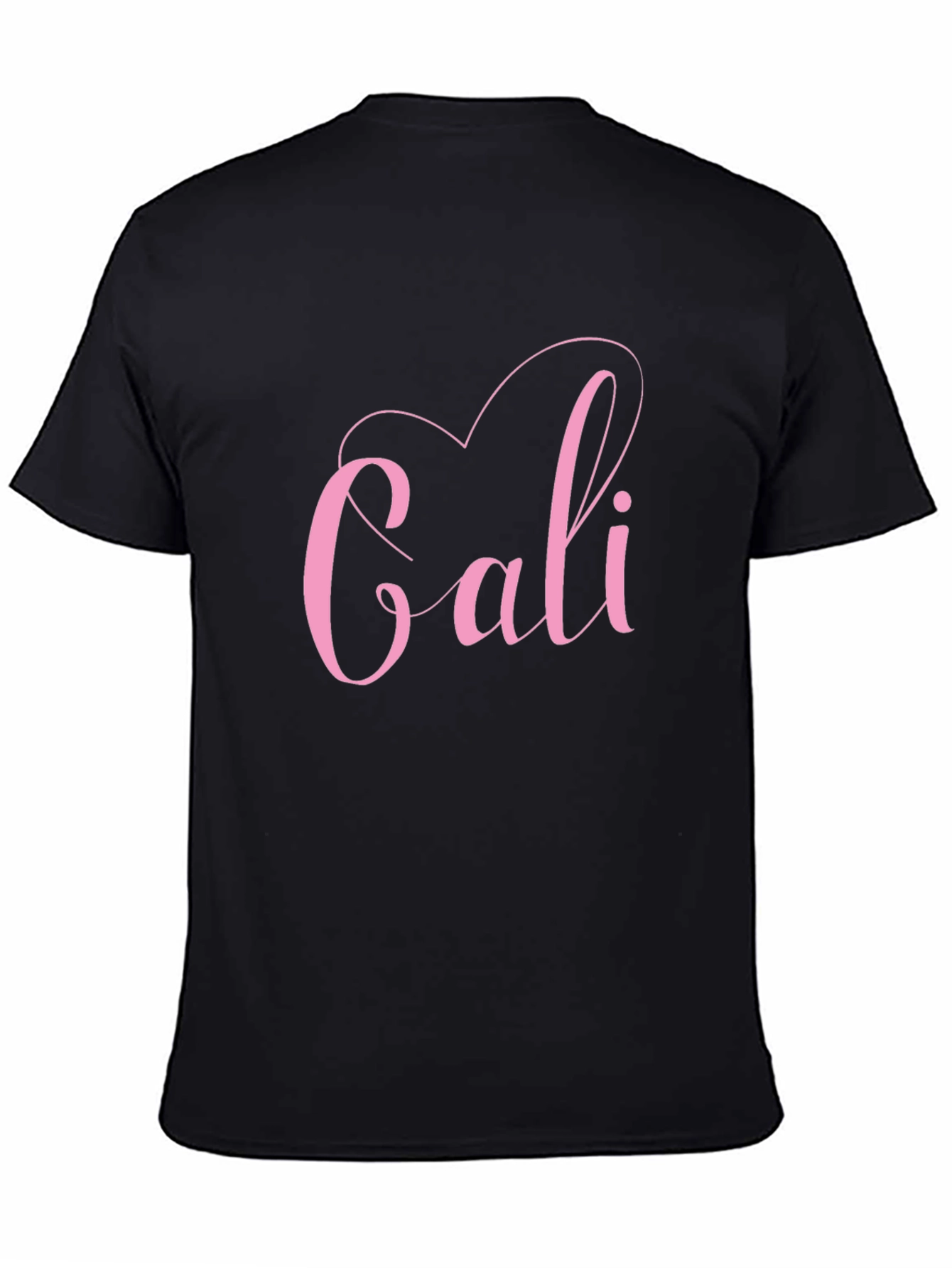 Black Stylish Cali Heart Graphic Tee - Trendy Black T-Shirt view 4