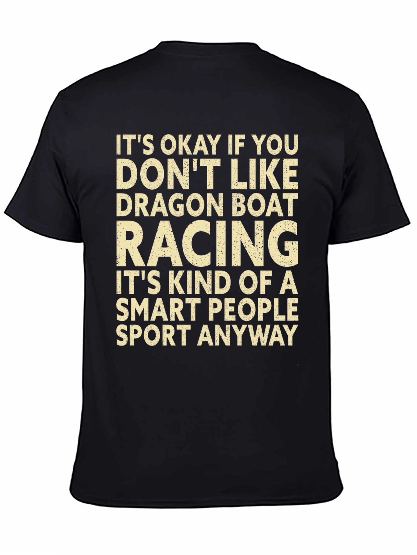 Black Dragon Boat Racing Smart People Sport T-Shirt view 4