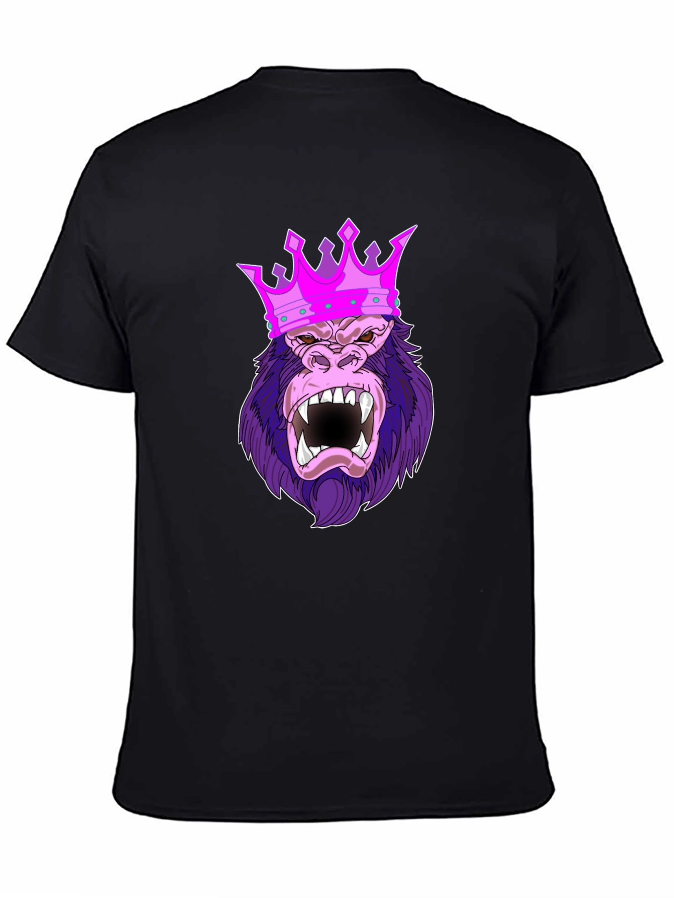 Black King Kong T-Shirt - Gorilla Crown Graphic Tee view 4