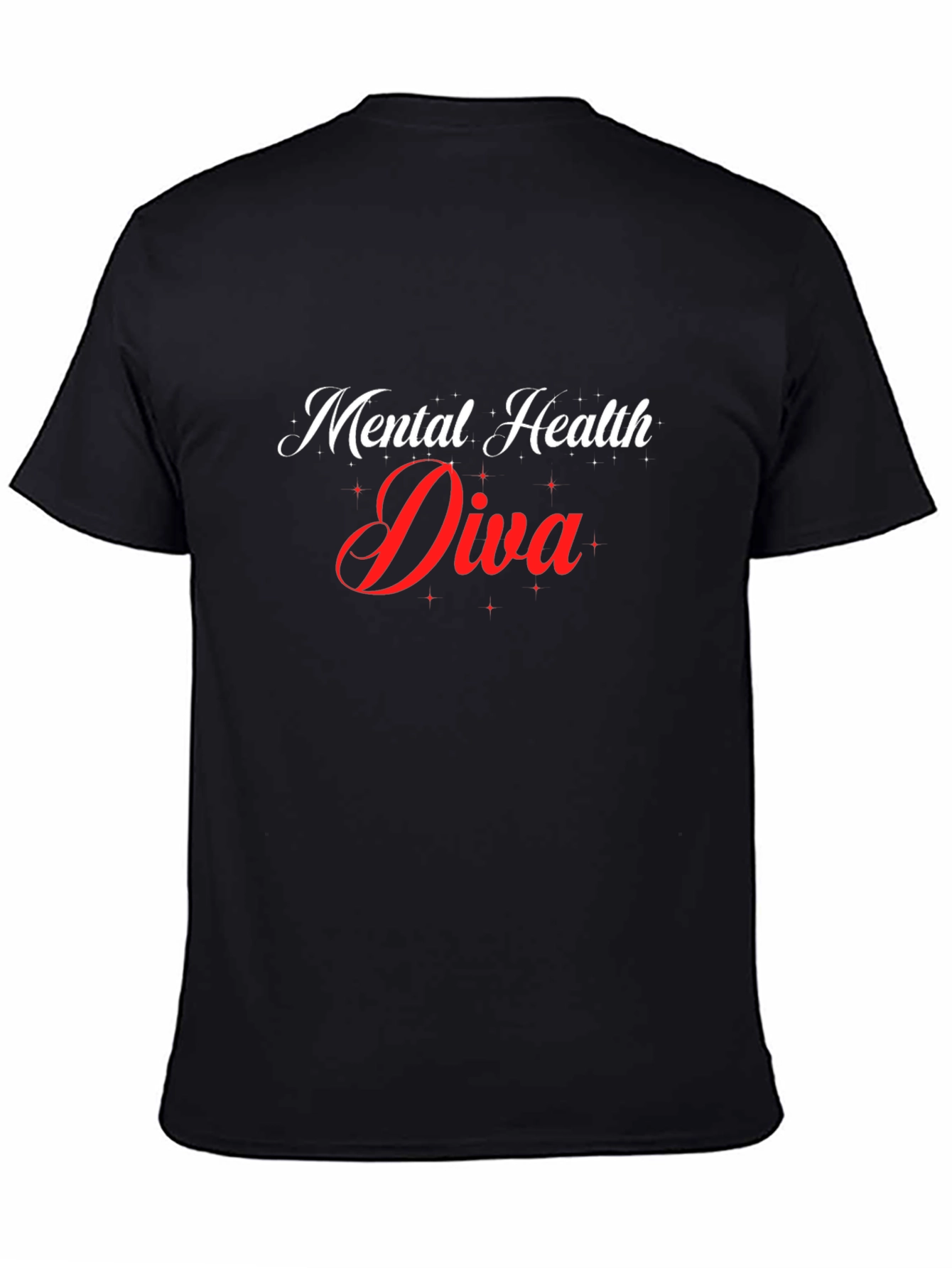 Black Mental Health Diva T-Shirt - Black view 4