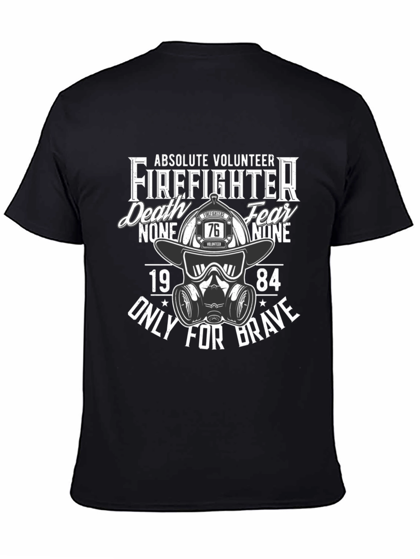 Black Firefighter Volunteer Graphic Tee view 4