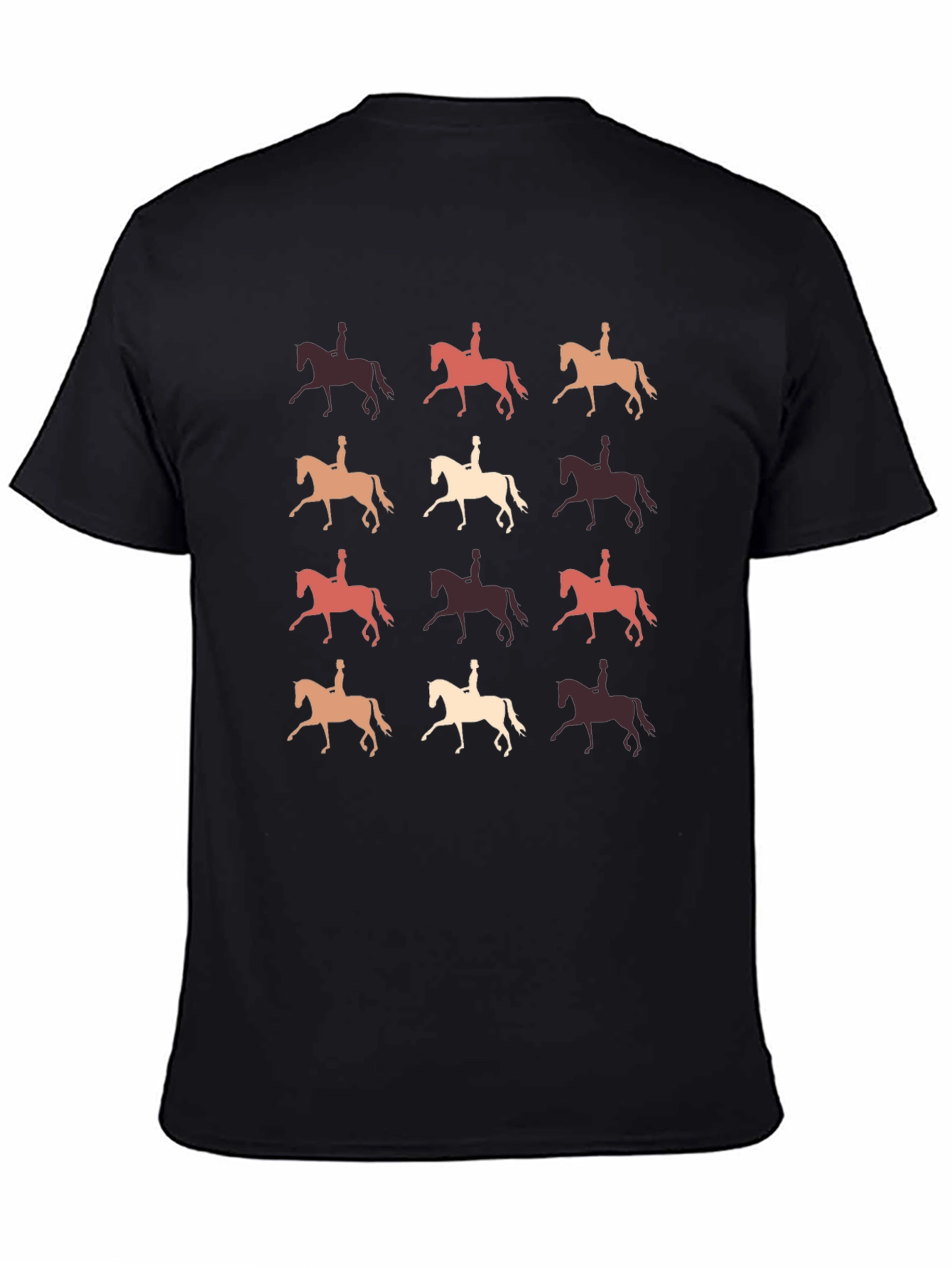Black Retro Horse Riding T-Shirt view 4