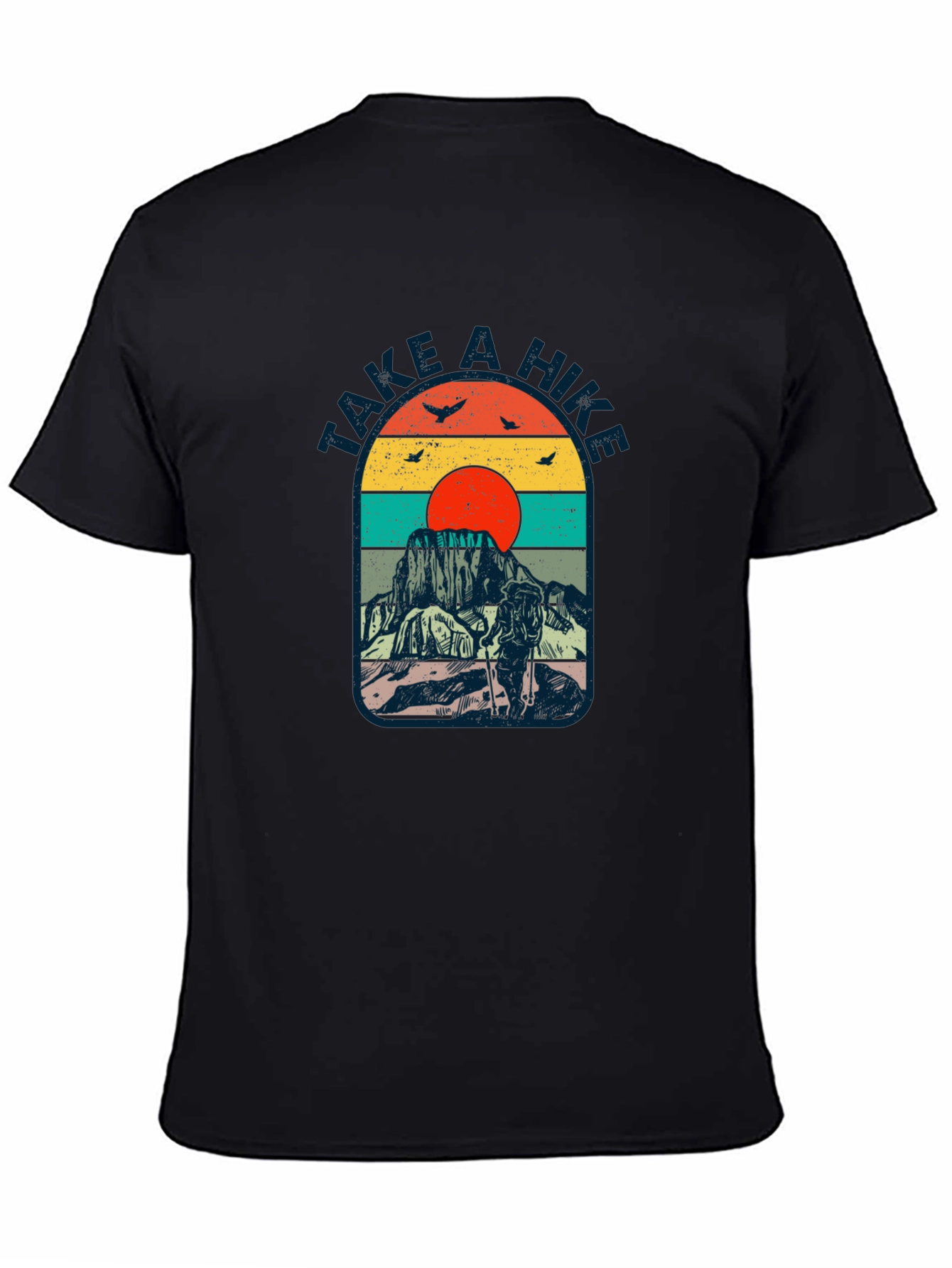 Black Retro "Take a Hike" Graphic T-Shirt view 4