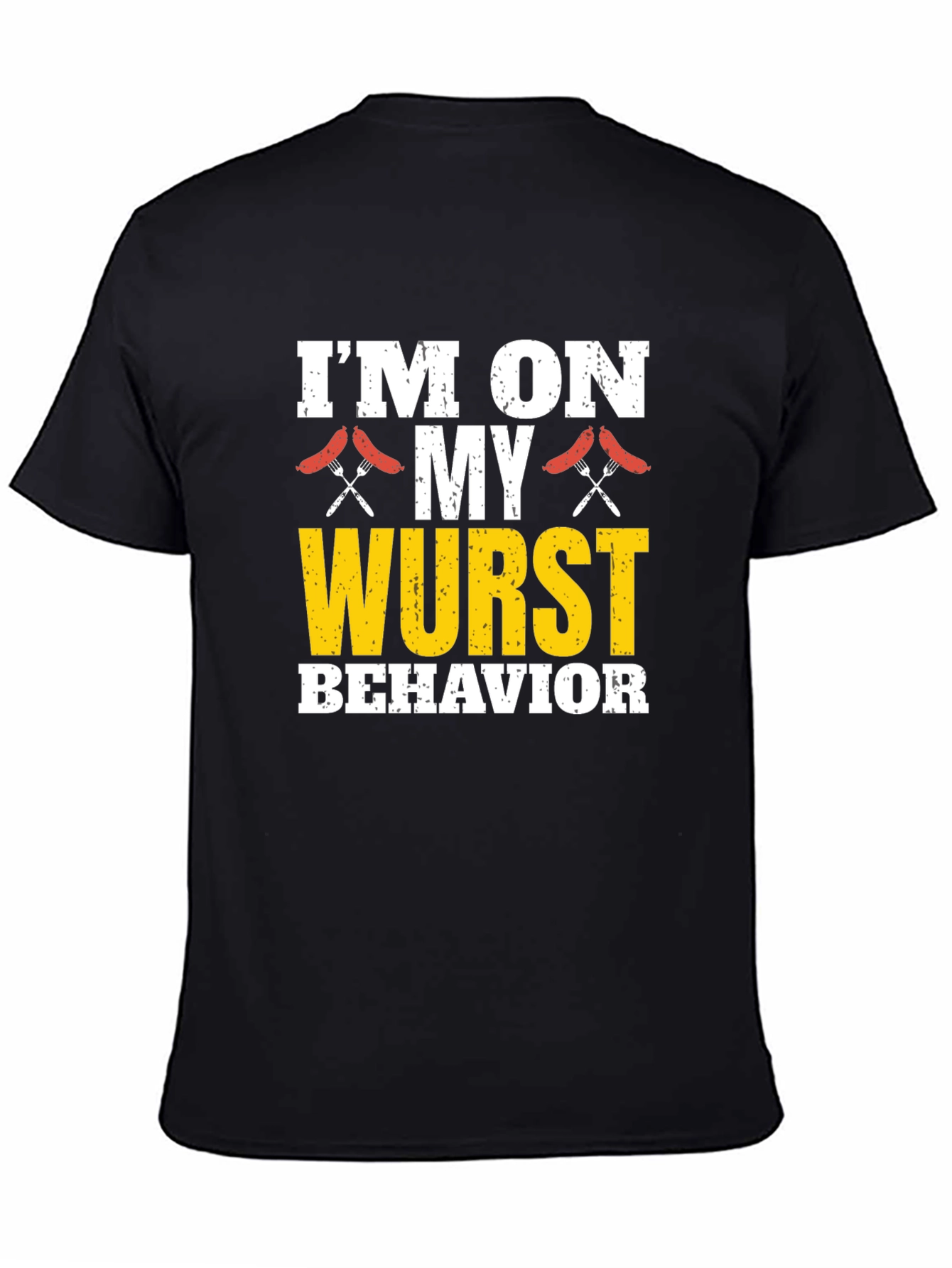 Black I'm on My Wurst Behavior Funny BBQ Graphic T-Shirt view 4
