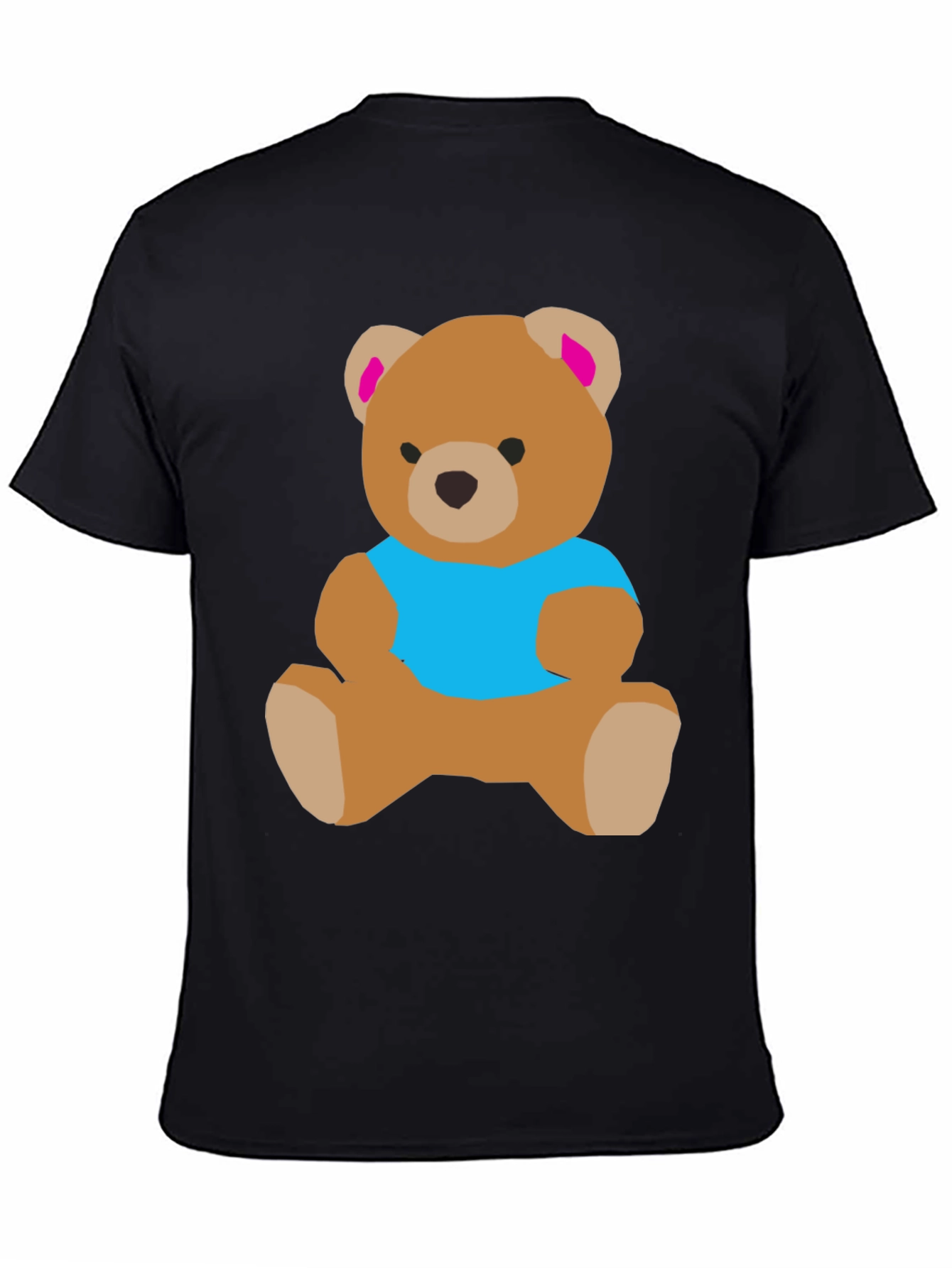 Black Cute Teddy Bear Graphic T-Shirt view 4