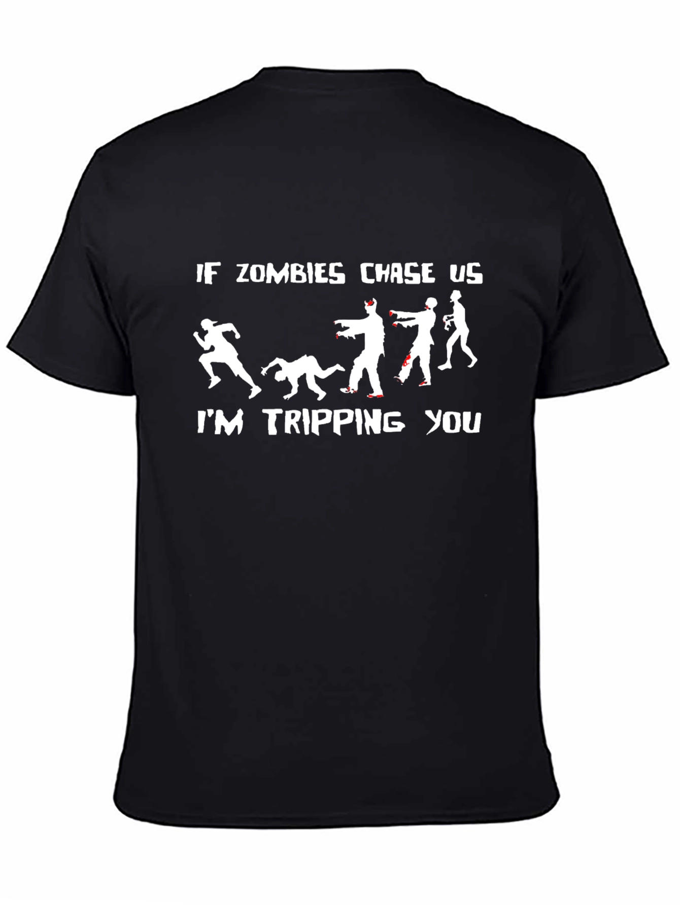 Black Zombie Chase T-Shirt - I'm Tripping You view 4