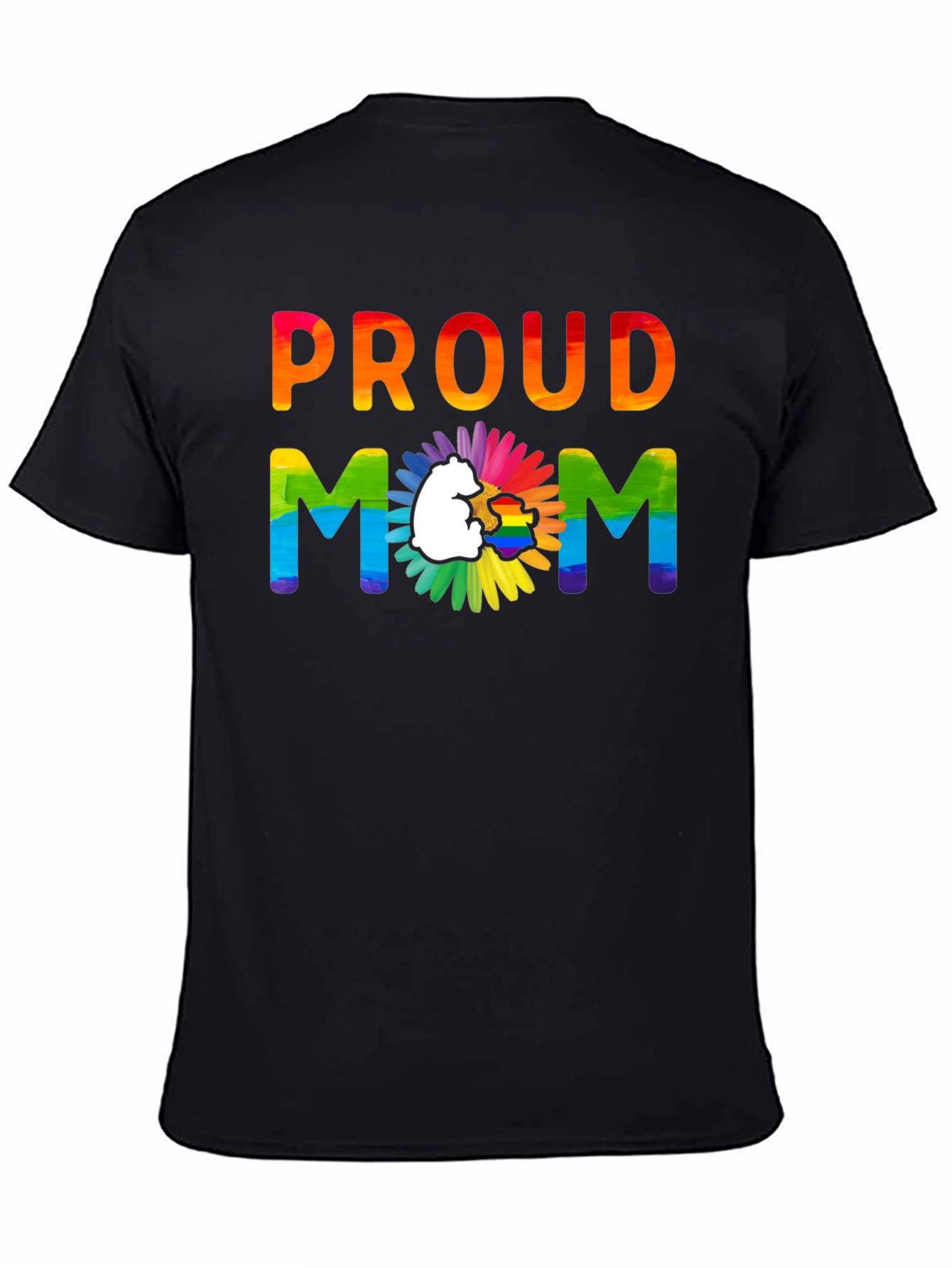 Black Proud Mom LGBTQ+ Pride T-Shirt view 4