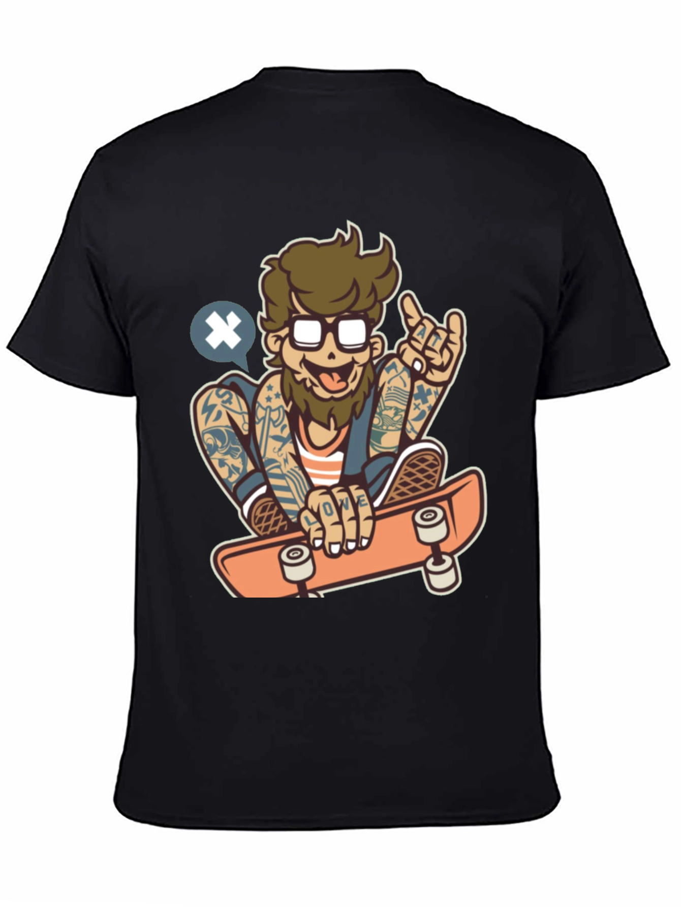 Black Skater Dude Graphic Tee - Black view 4