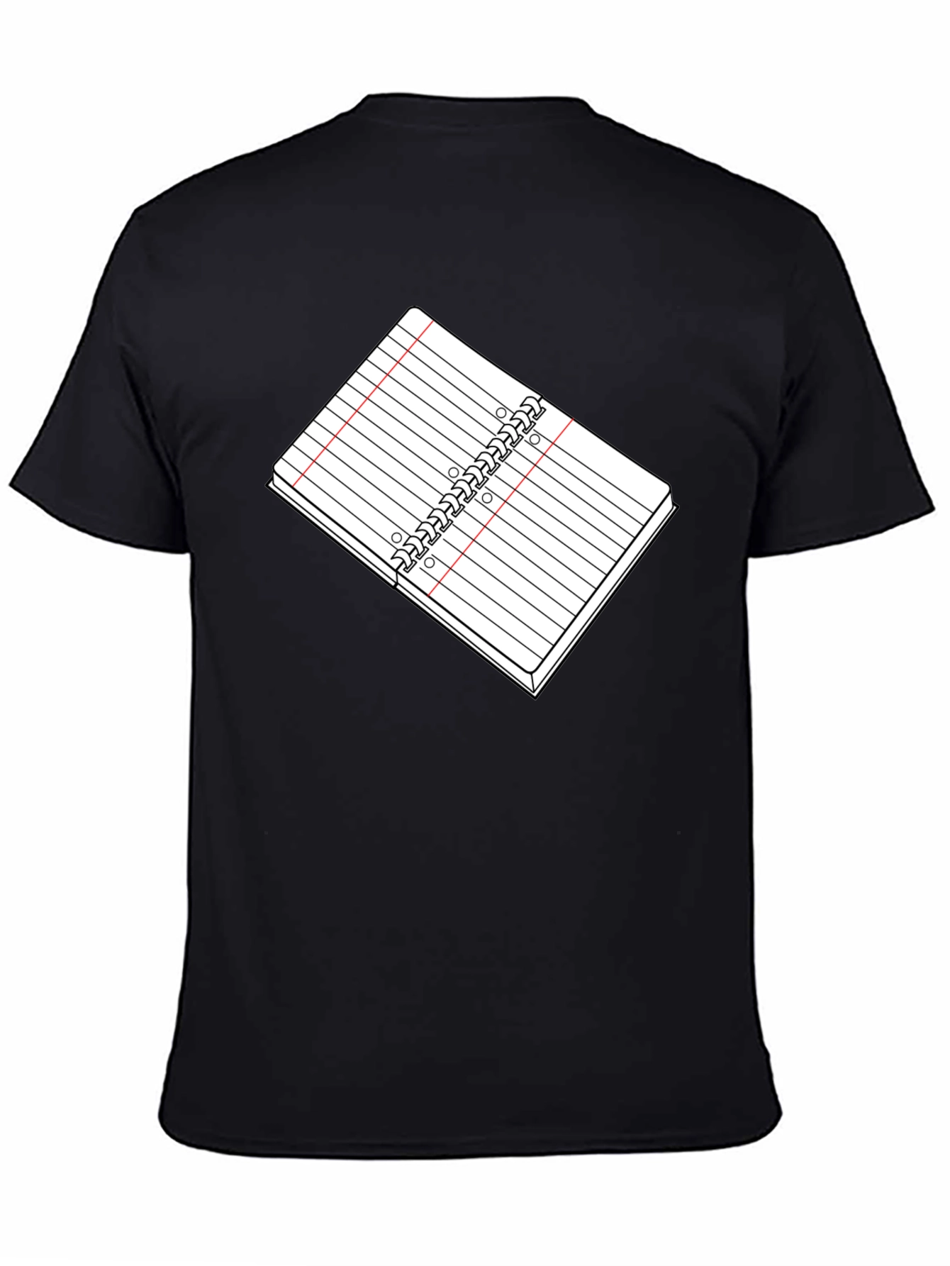 Black Notebook Graphic Tee - Black Cotton T-Shirt view 4