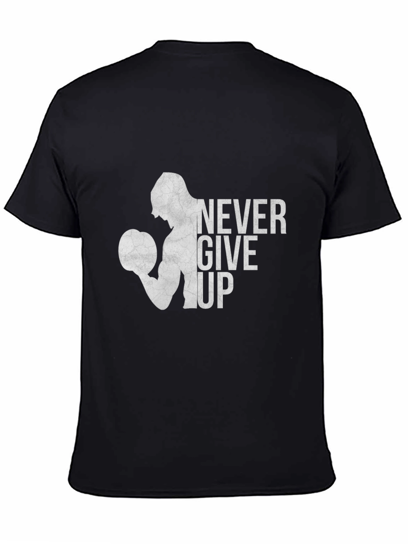 Black Never Give Up Graphic Tee view 4