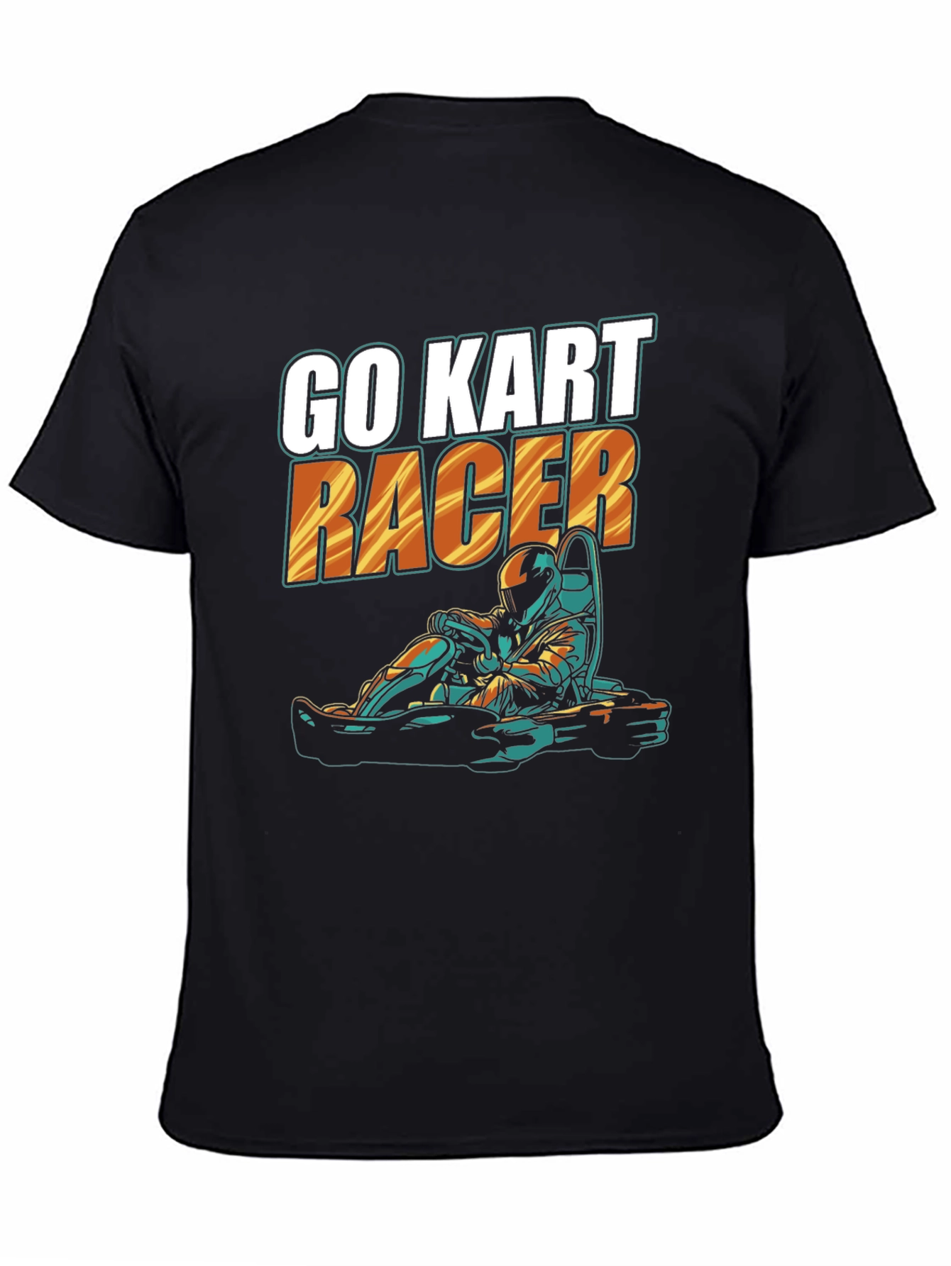 Black Go Kart Racer Black T-Shirt view 4