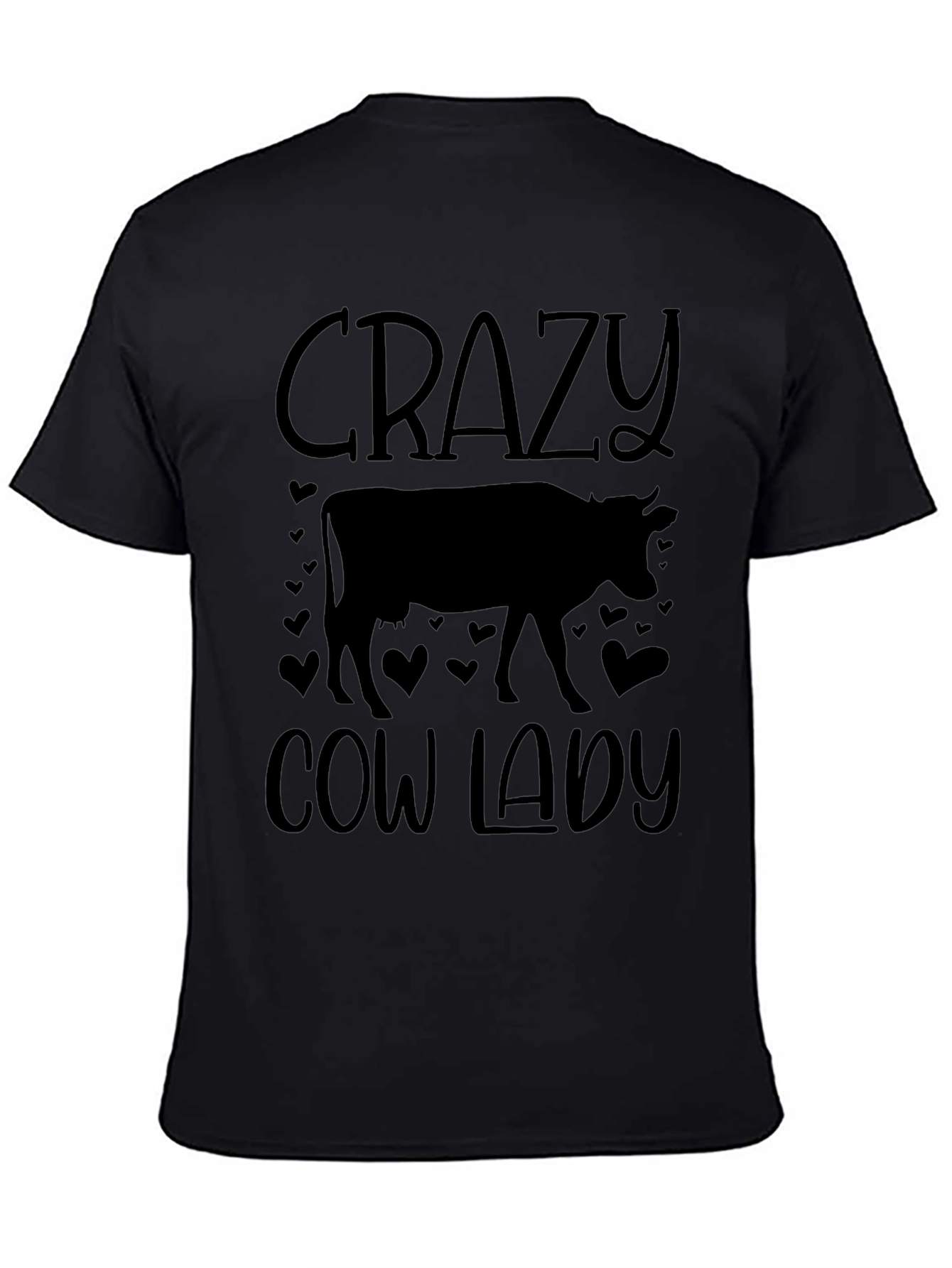 Black Crazy Cow Lady Graphic Tee view 4