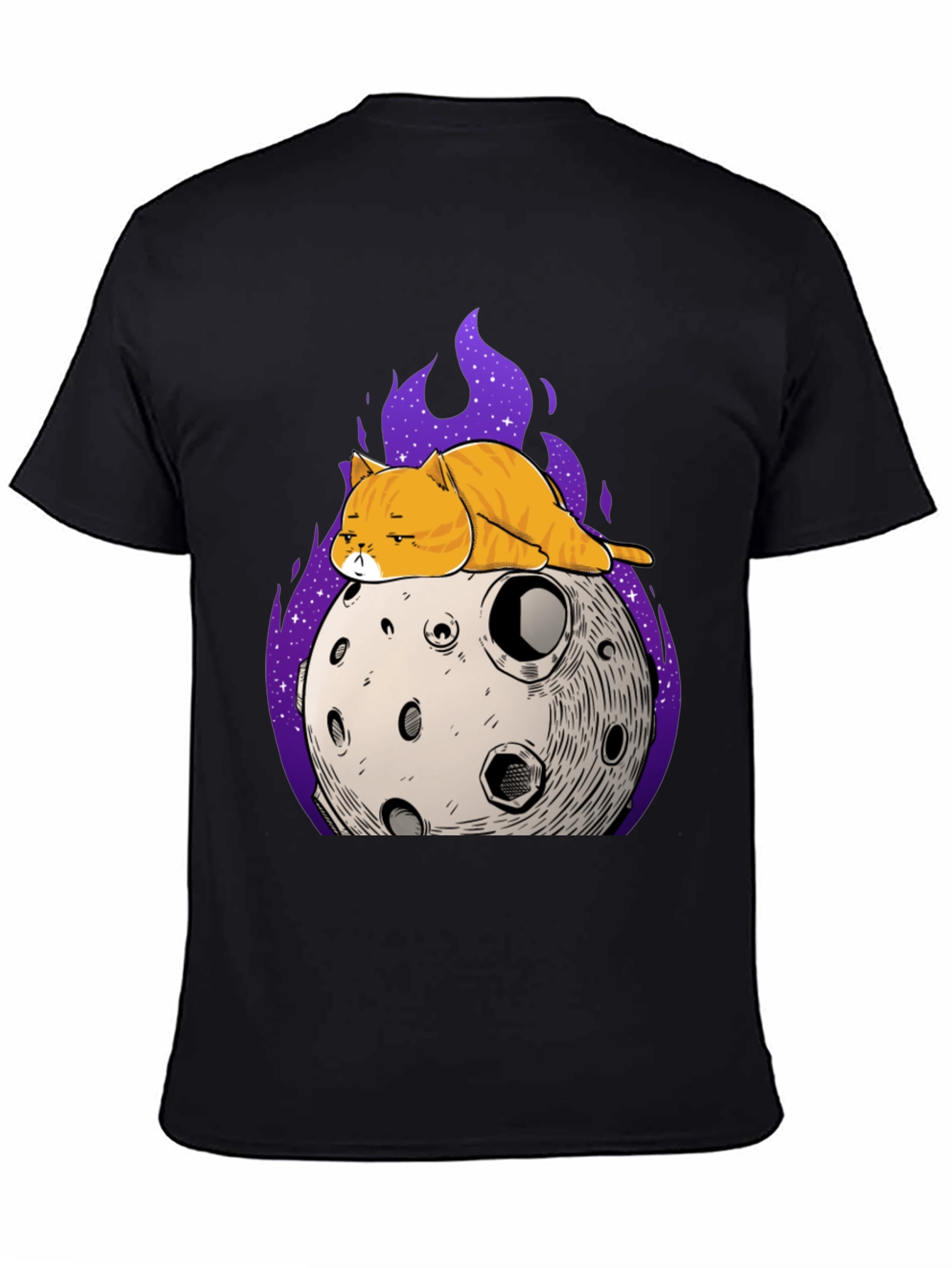 Black Cat on the Moon T-Shirt view 4