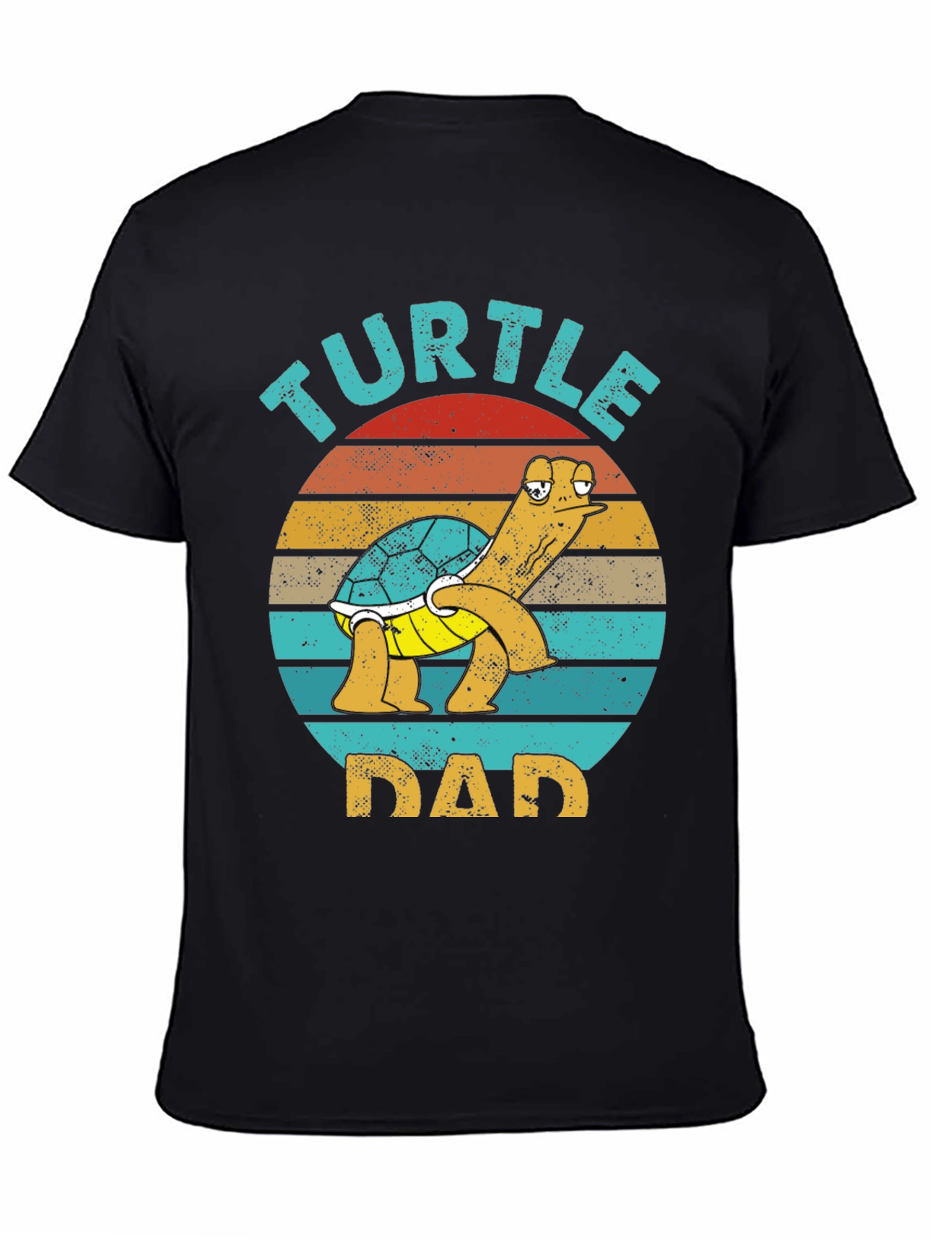 Black Turtle Dad Graphic Tee - Fun Father's Day T-Shirt view 4