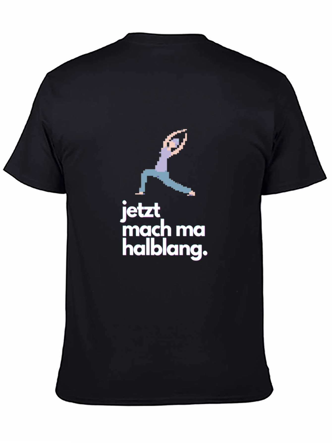 Black Yoga Pixel Art Black T-Shirt - Jetzt Mach Ma Halblang view 4