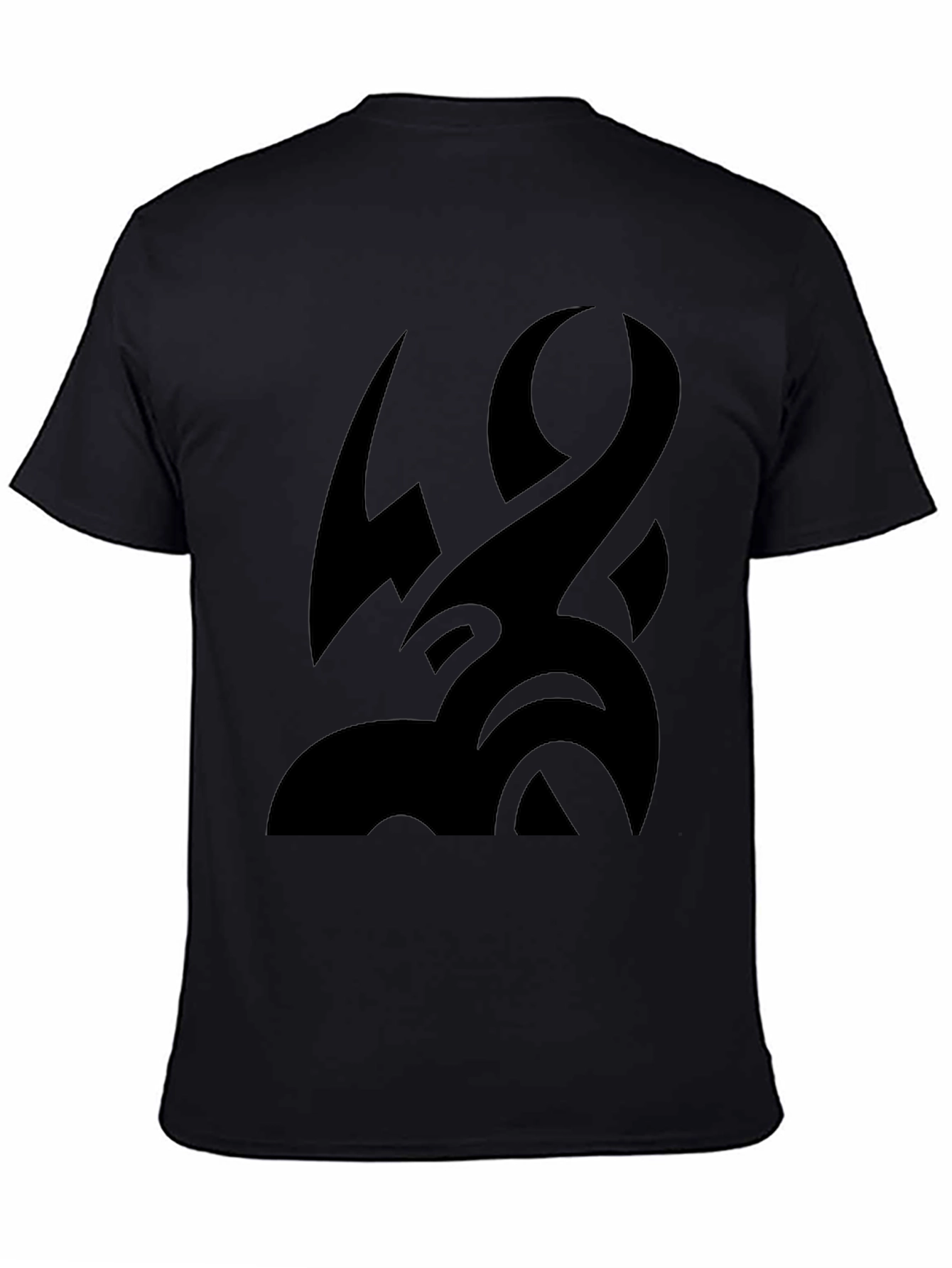 Black Tribal Tattoo Graphic Black T-Shirt view 4