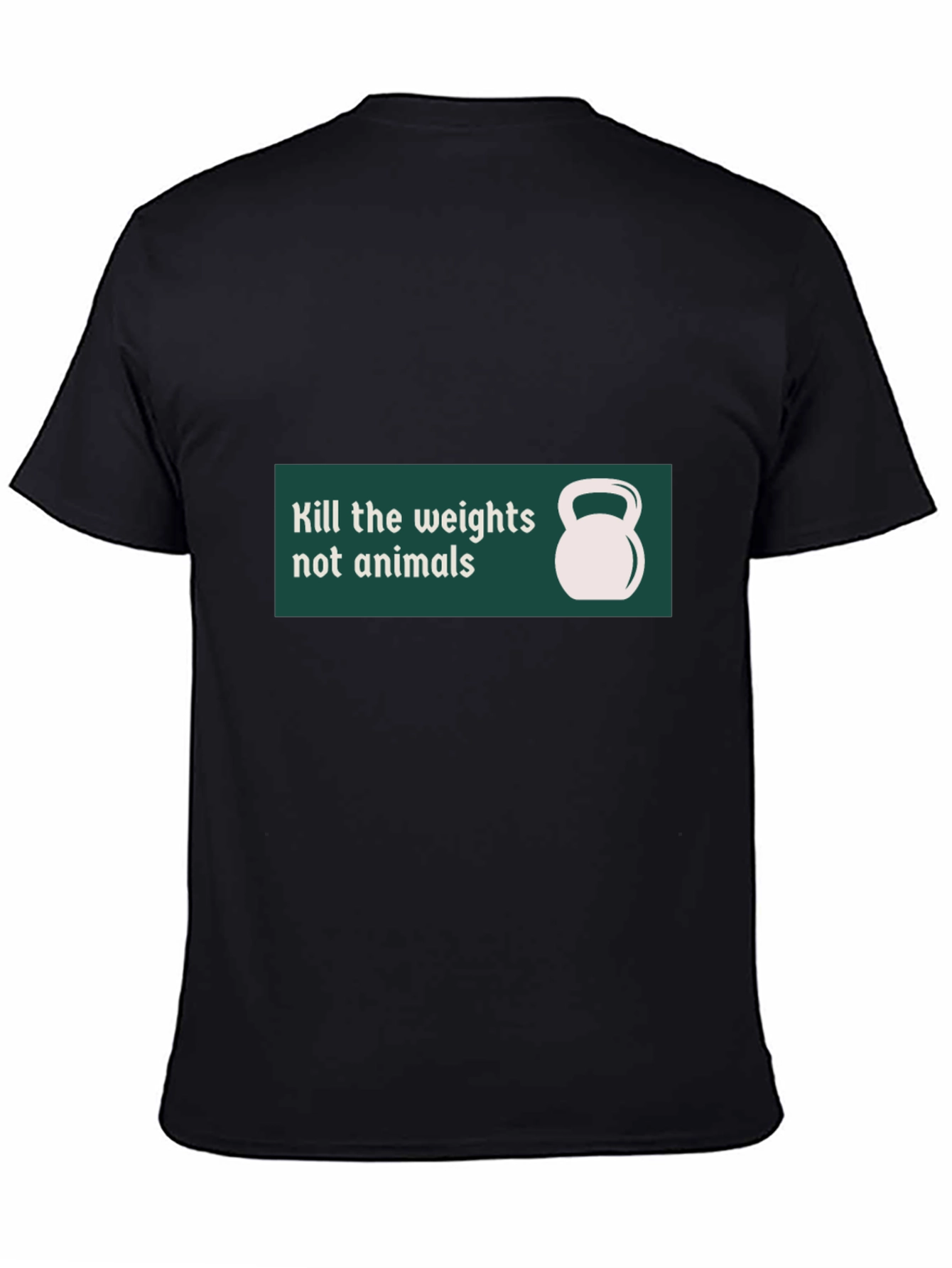 Black Vegan Workout T-Shirt - Kill the Weights, Not Animals view 4