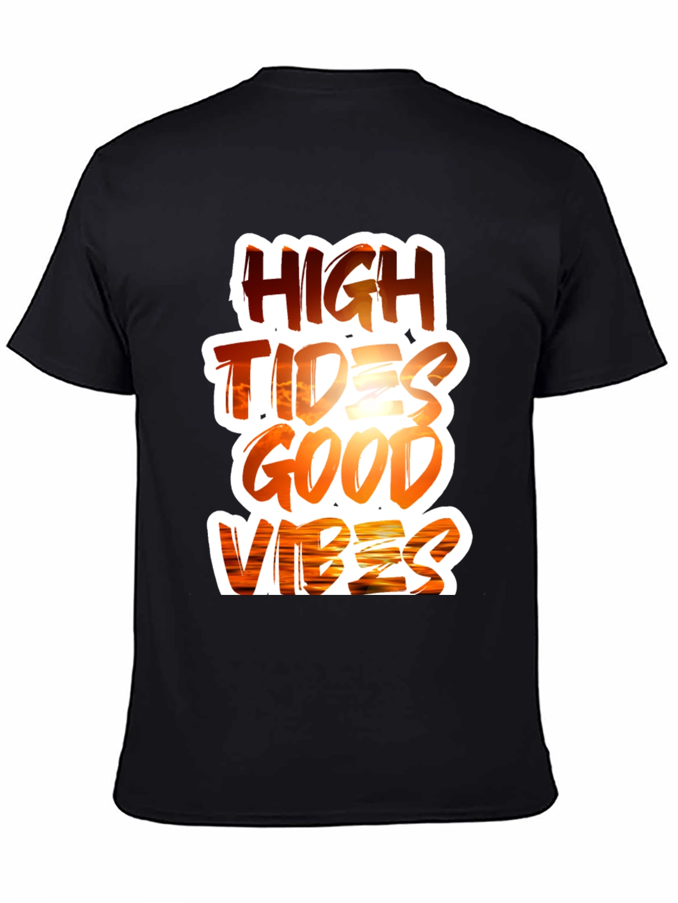 Black High Tides Good Vibes Graphic Tee view 4