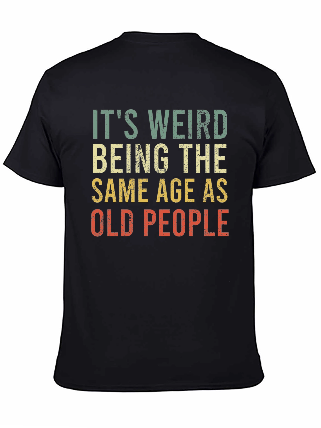 Black Funny "Old People" Graphic T-Shirt view 4