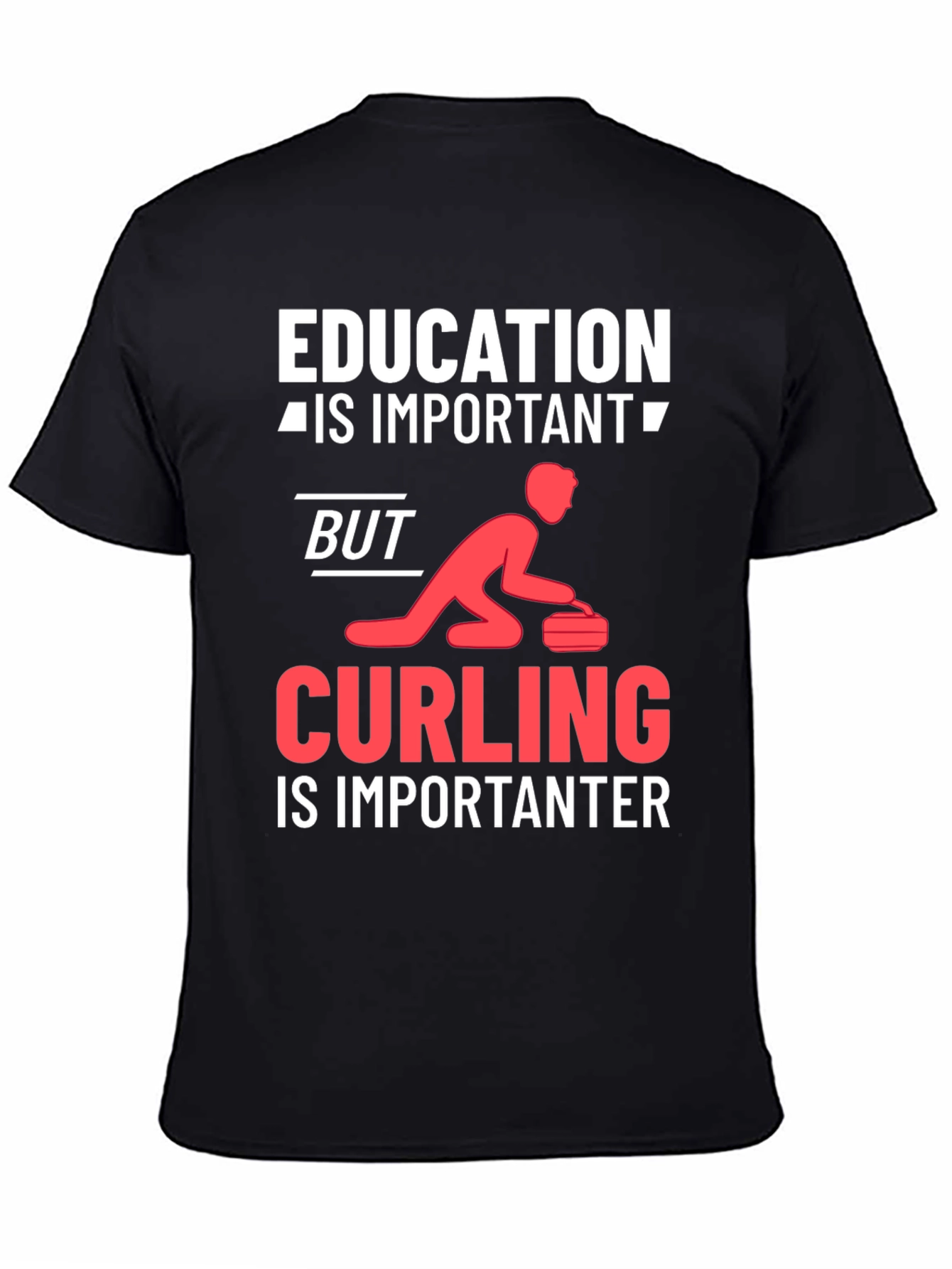 Black Education vs Curling T-Shirt view 4
