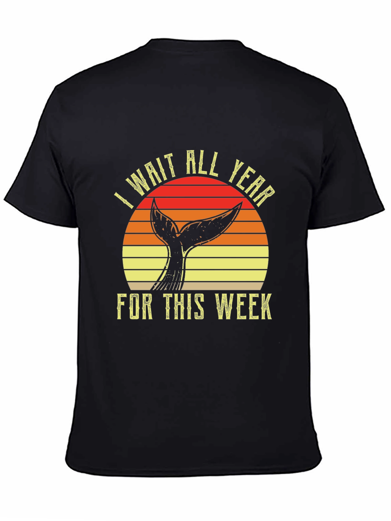 Black Whale Tail T-Shirt - I Wait All Year For This Week view 4