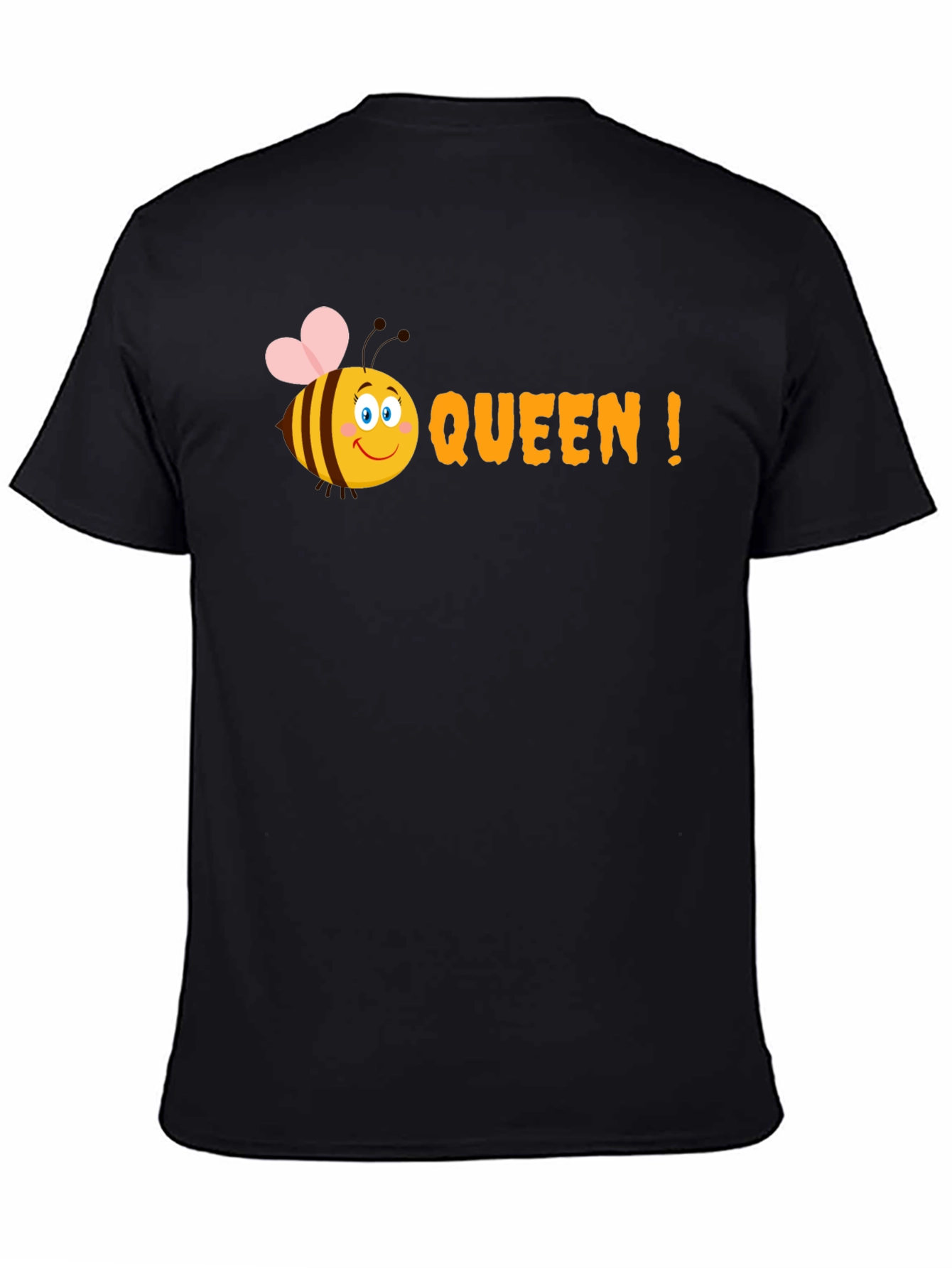 Black Queen Bee Graphic Tee - Black Cotton T-Shirt view 4