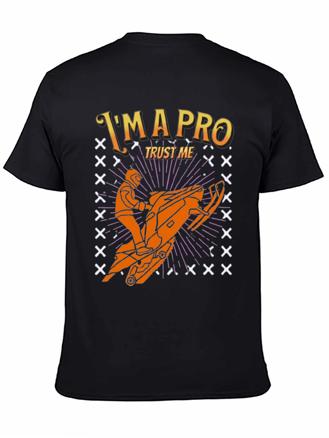 Black I'm A Pro Snowmobile T-Shirt view 4