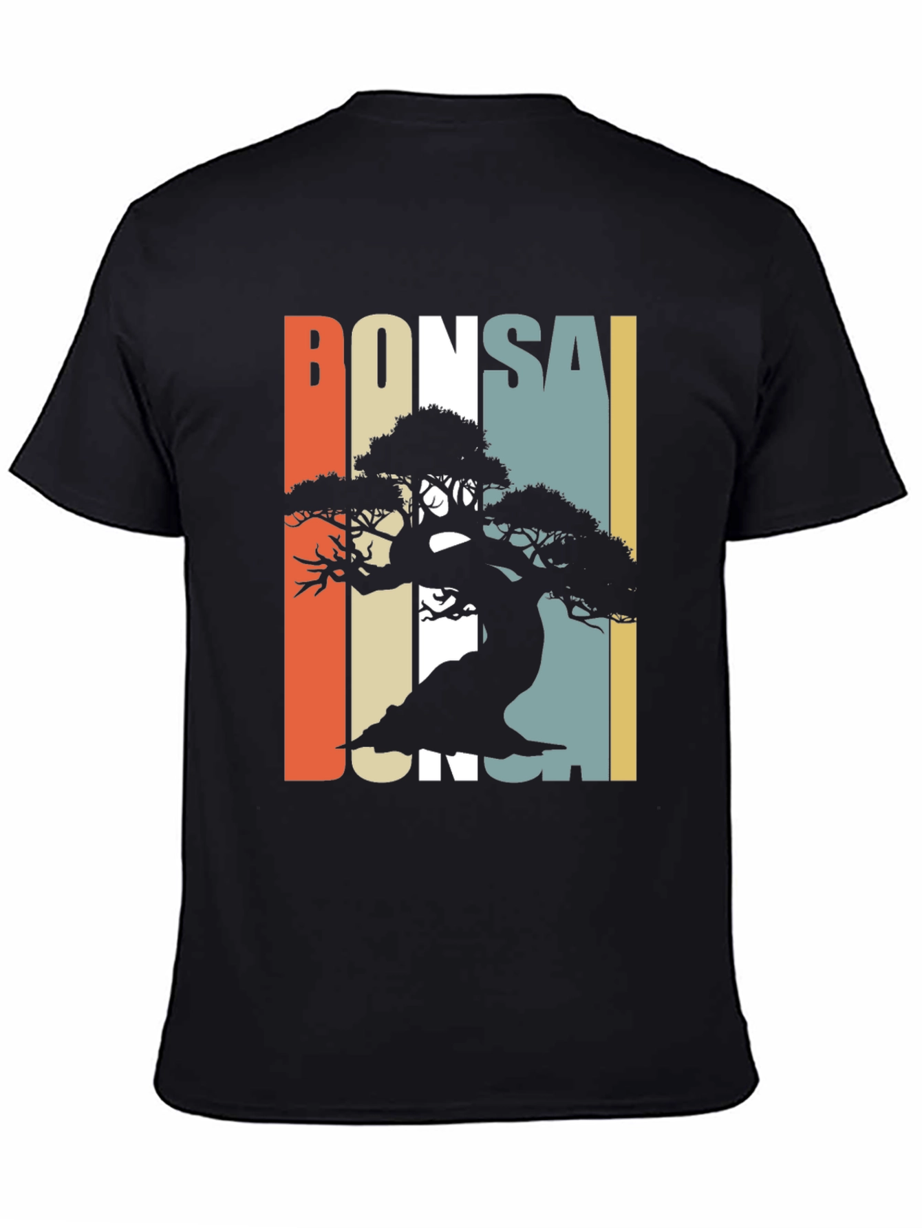 Black Bonsai Silhouette Graphic Tee - Retro Style view 4