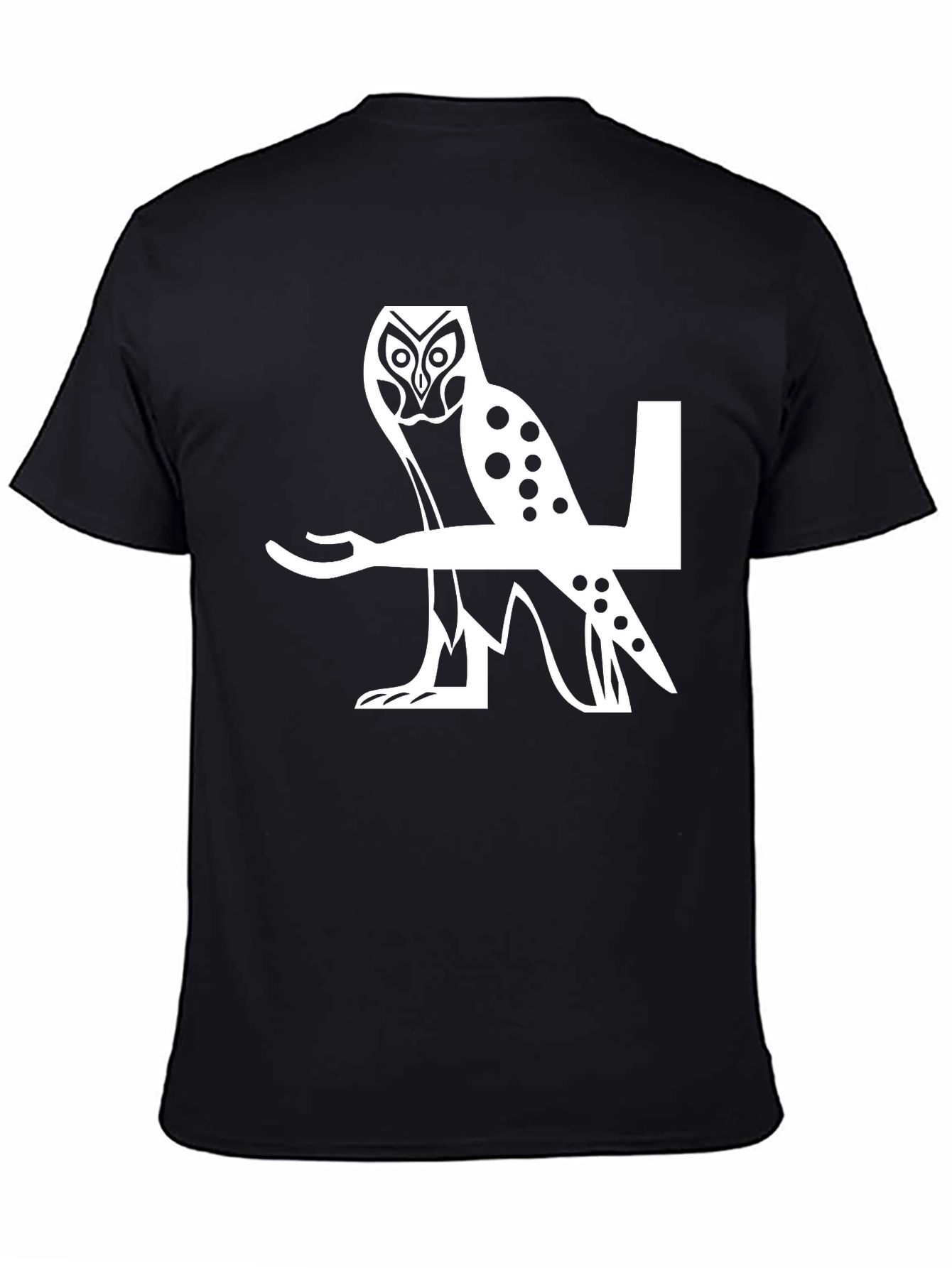 Black Owl Graphic Tee - Cool Bird Design view 4