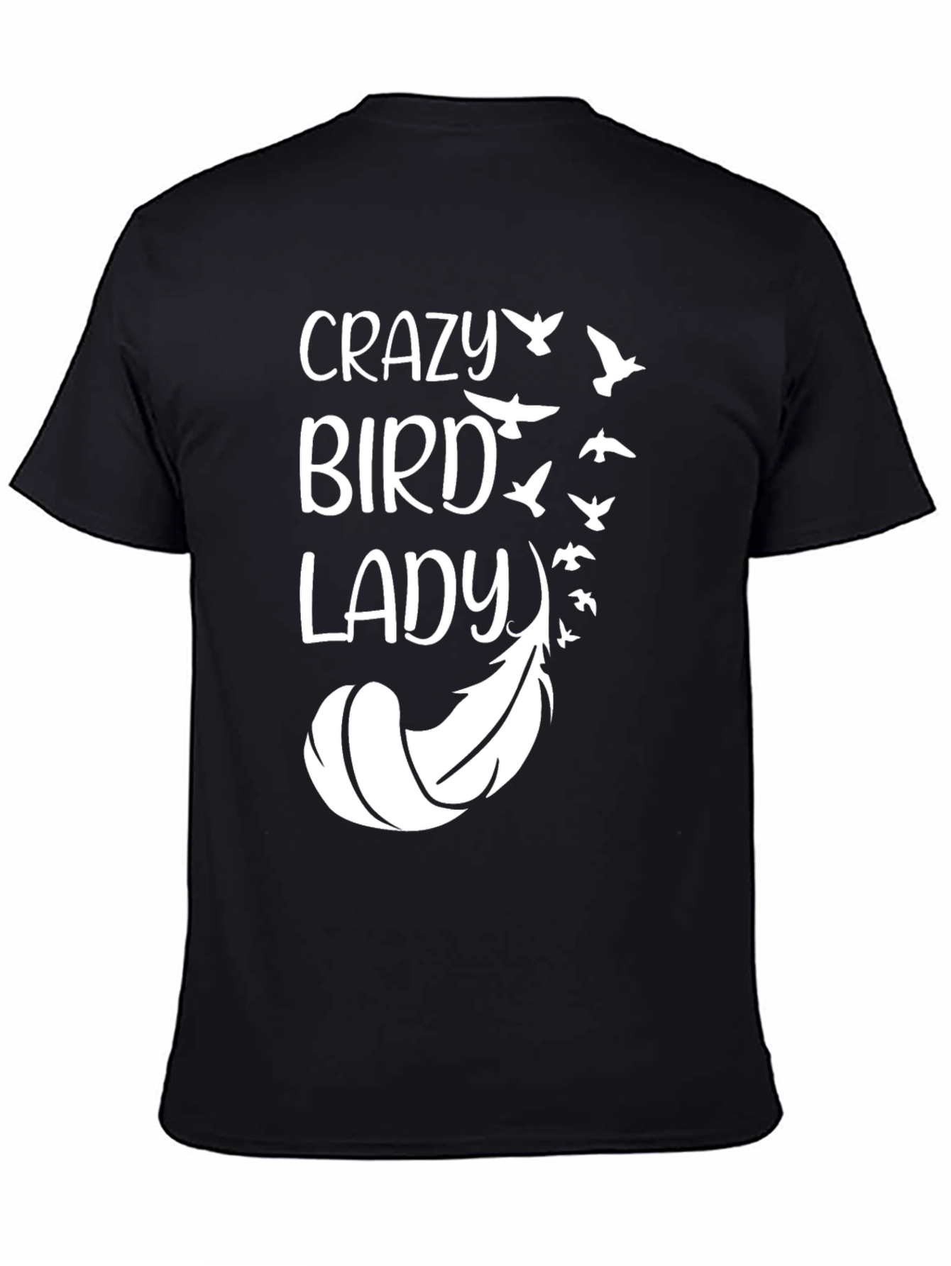 Black Crazy Bird Lady Graphic Tee view 4