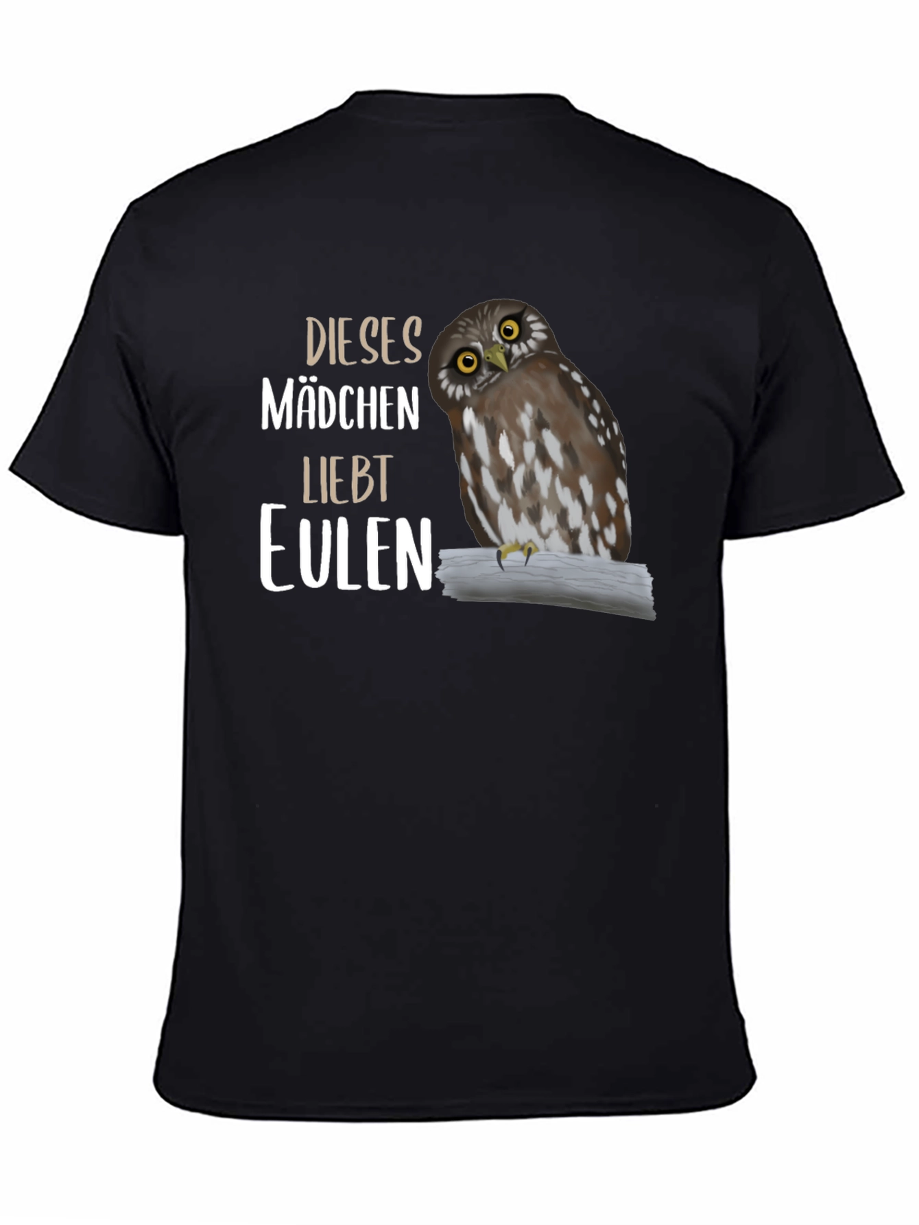 Black Owl Lover T-Shirt - Dieses Madchen Liebt Eulen view 4