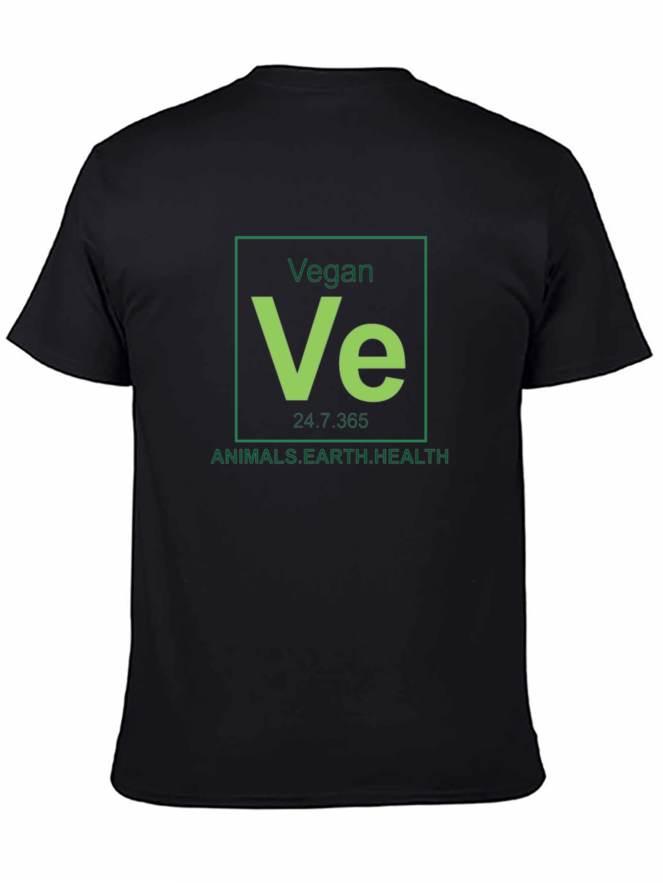 Black Vegan Periodic Table Black T-Shirt view 4