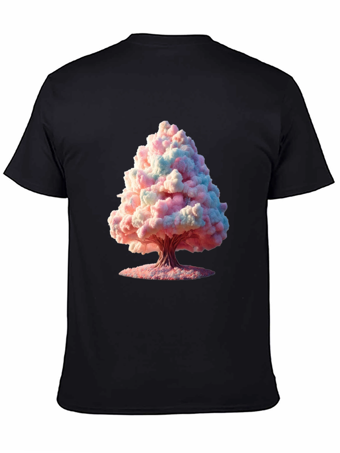 Black Cotton Candy Tree Graphic Black Tee view 4