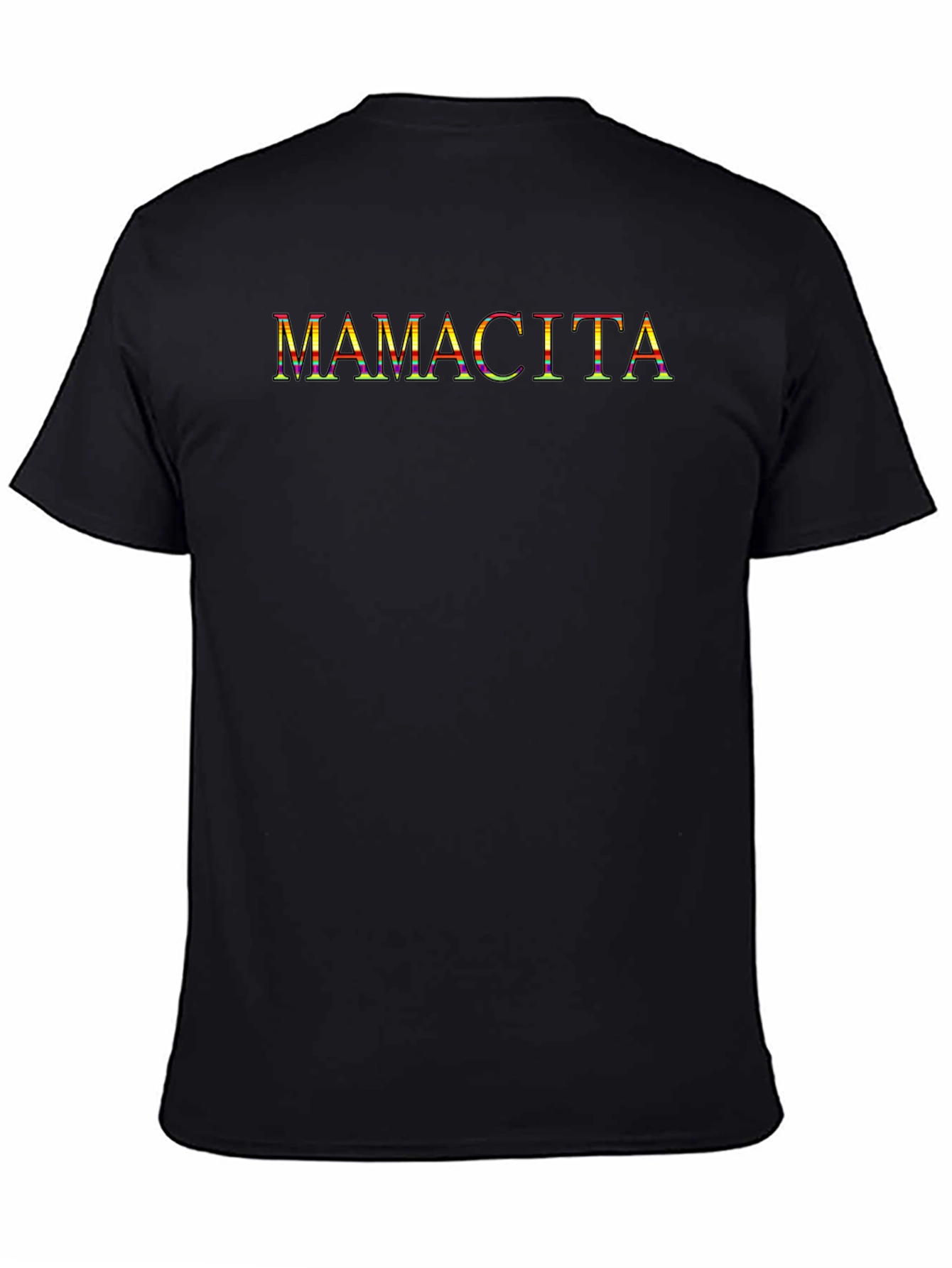 Black Mamacita Colorful Graphic Tee - Black Cotton Blend view 4